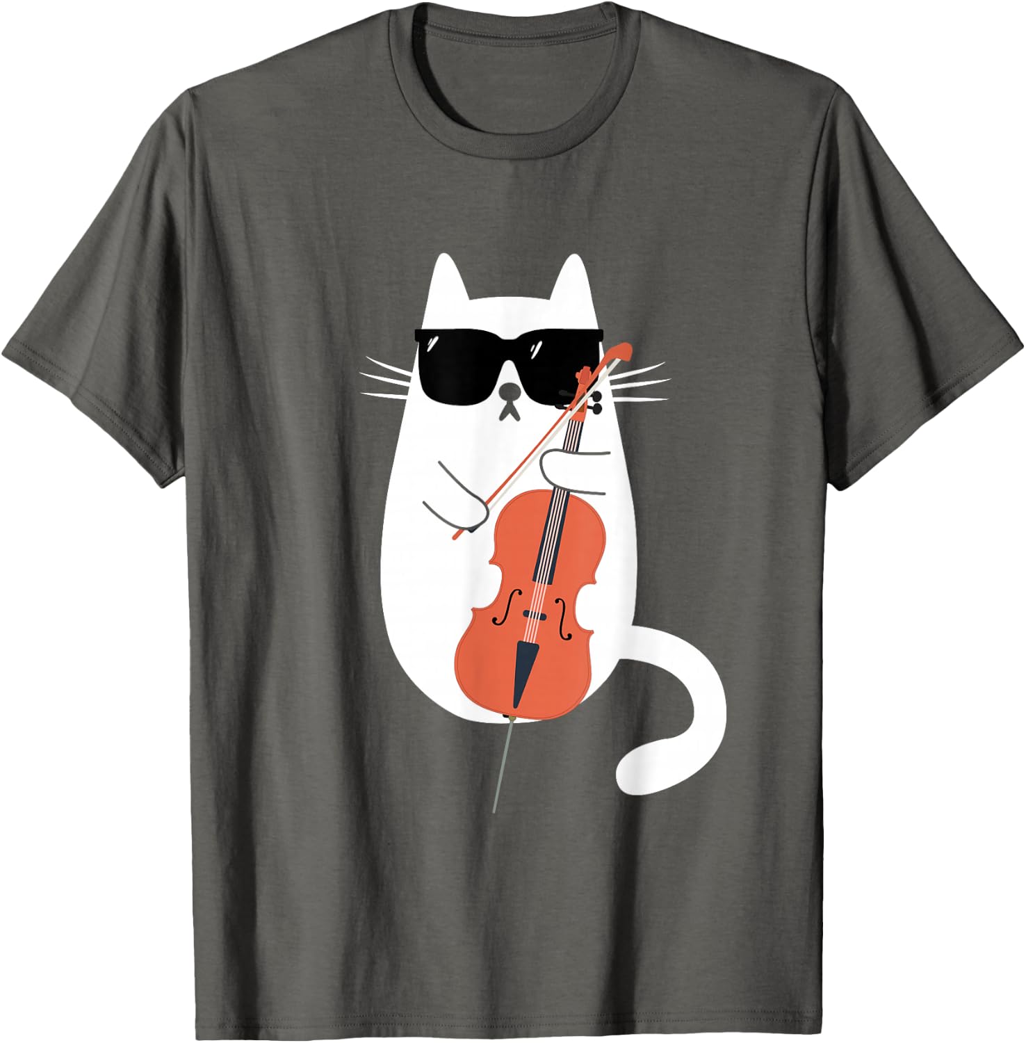 Funny Cat Wearing Sunglasses Playing Cello Cellist Musician T-Shirt