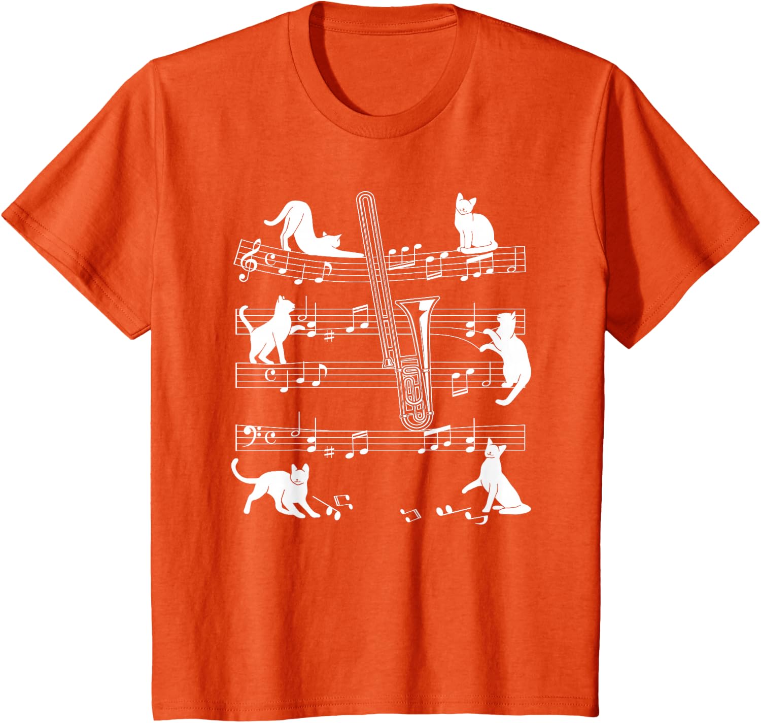 Trombonist Cats for Cat Loving Trombone Players T-Shirt
