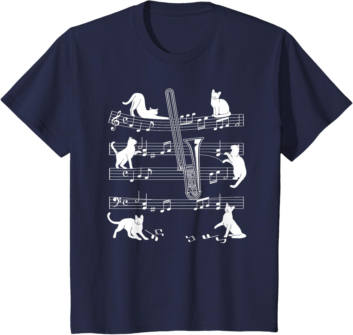 Trombonist Cats for Cat Loving Trombone Players T-Shirt