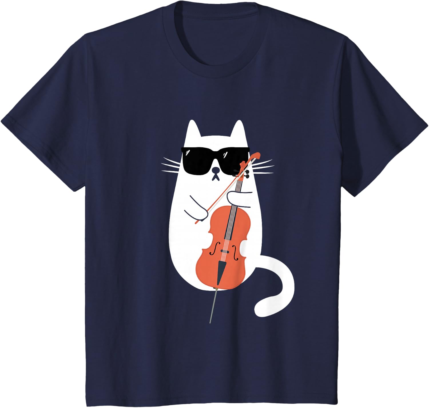 Funny Cat Wearing Sunglasses Playing Cello Cellist Musician T-Shirt