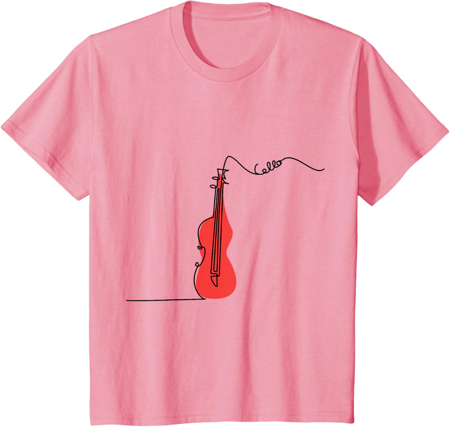 Cellist Music Orchestra Design One-Line Cello T-Shirt Small