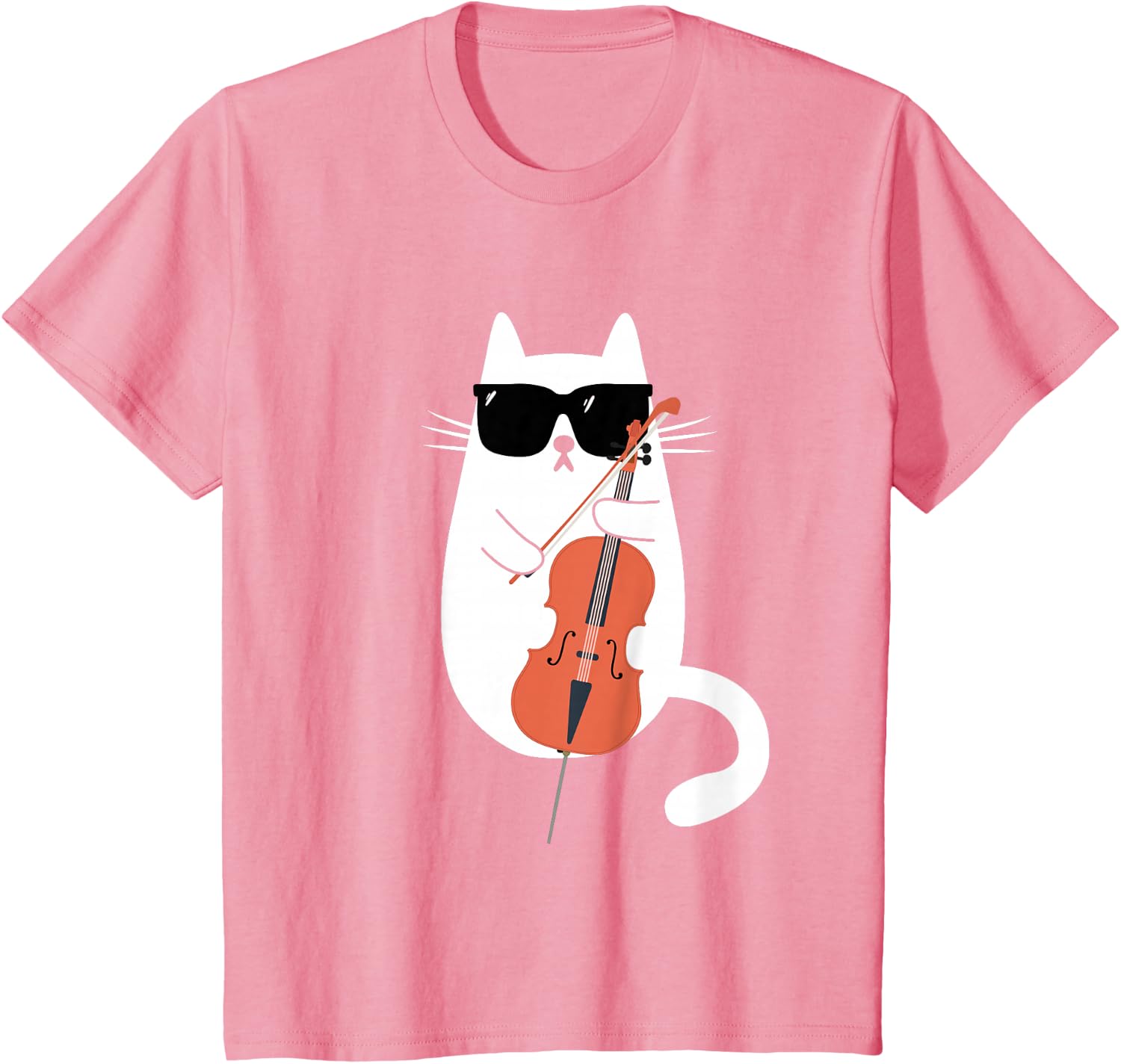 Funny Cat Wearing Sunglasses Playing Cello Cellist Musician T-Shirt
