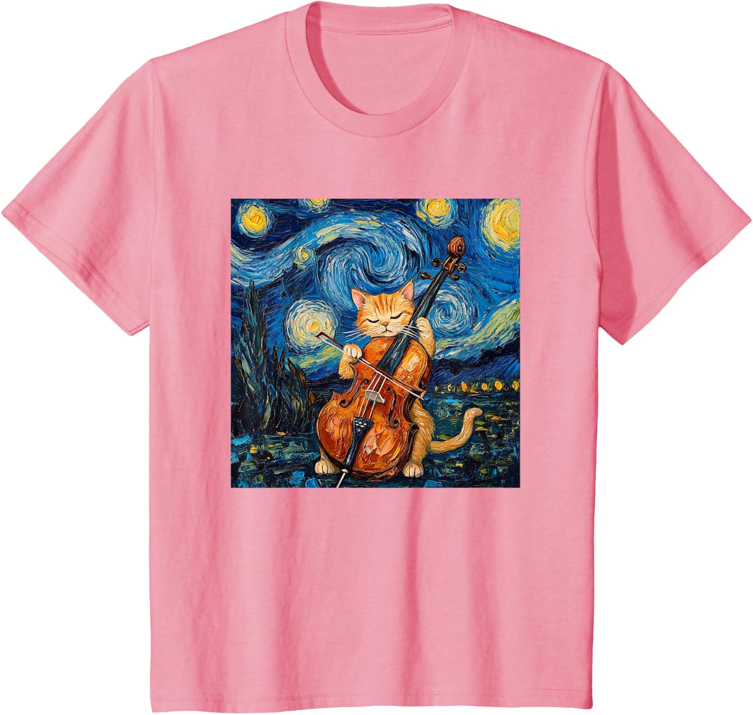Funny Cello Player Cat Shirt Men Womens Kids T-Shirt