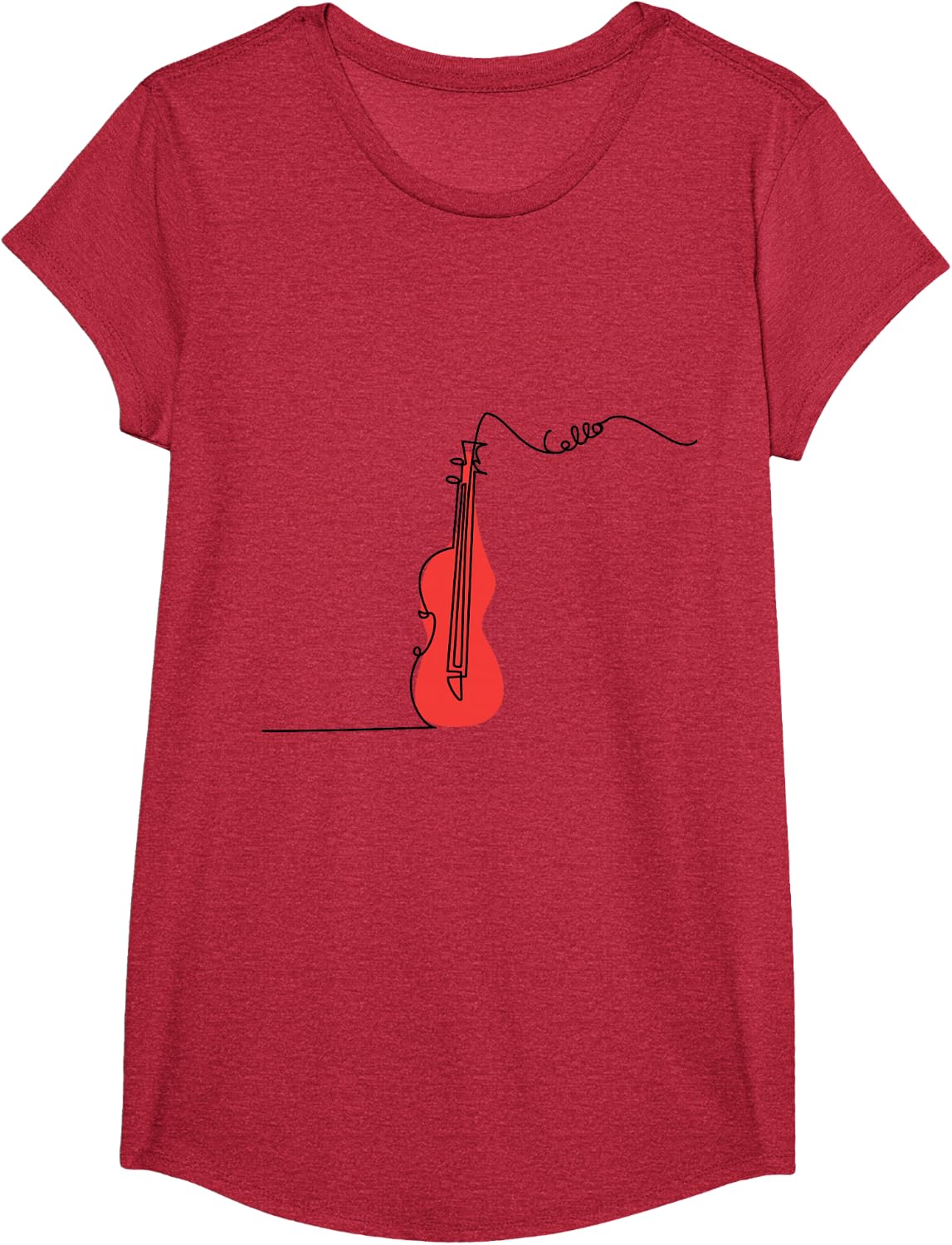 Cellist Music Orchestra Design One-Line Cello T-Shirt Small