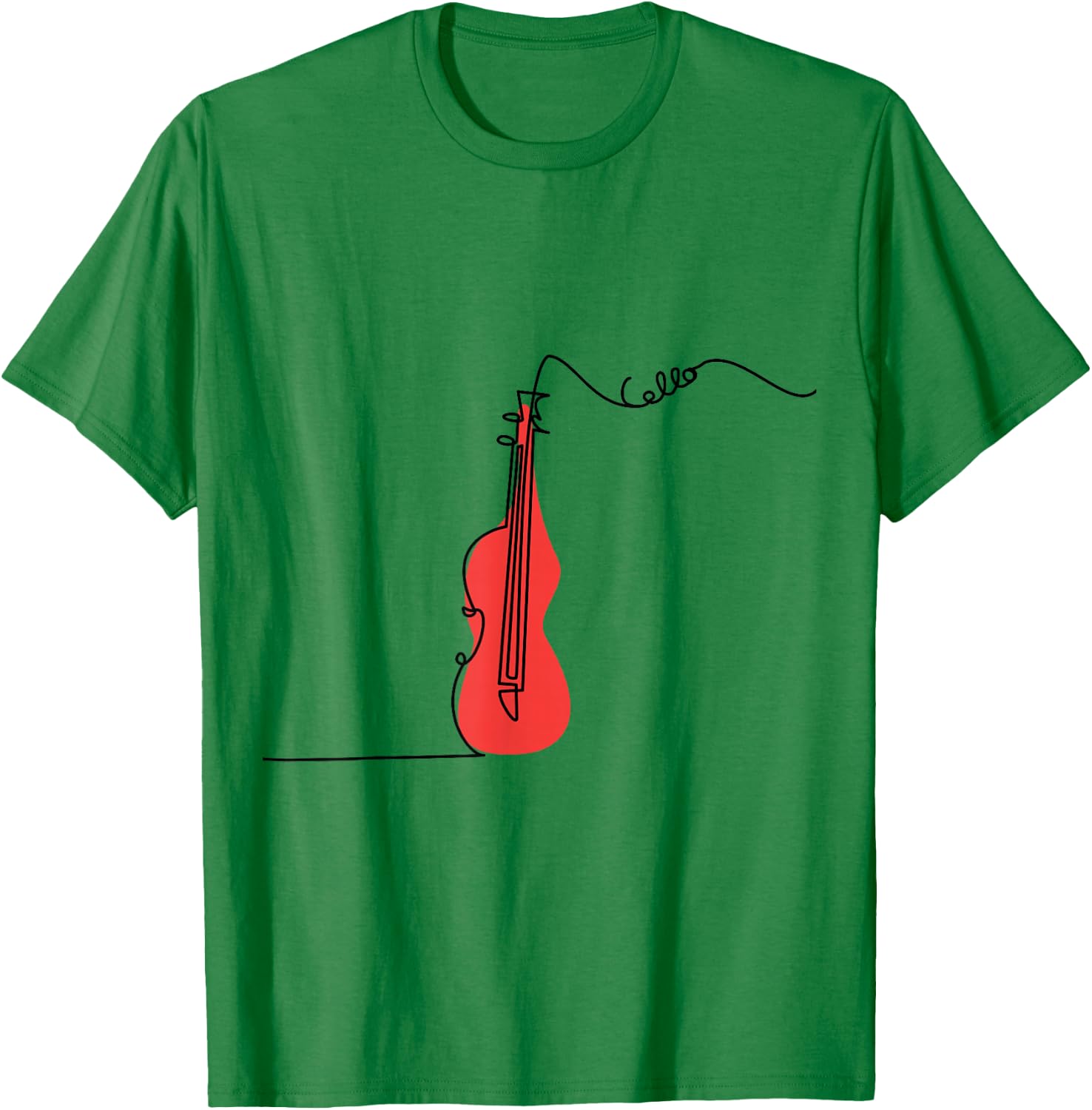 Cellist Music Orchestra Design One-Line Cello T-Shirt Small
