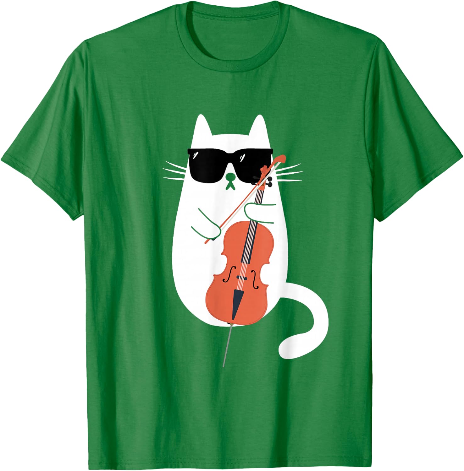 Funny Cat Wearing Sunglasses Playing Cello Cellist Musician T-Shirt