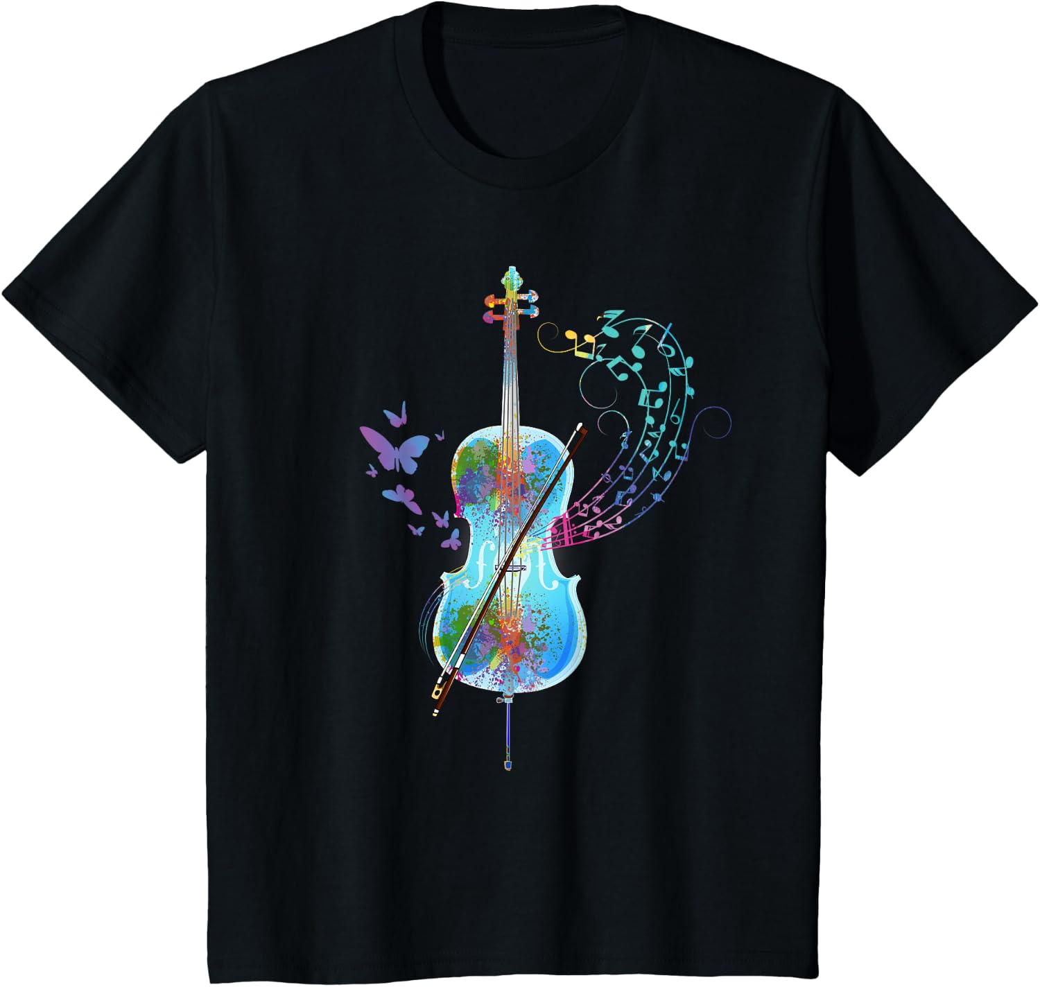 Classical Musical Instrument Colorful Cello T-Shirt