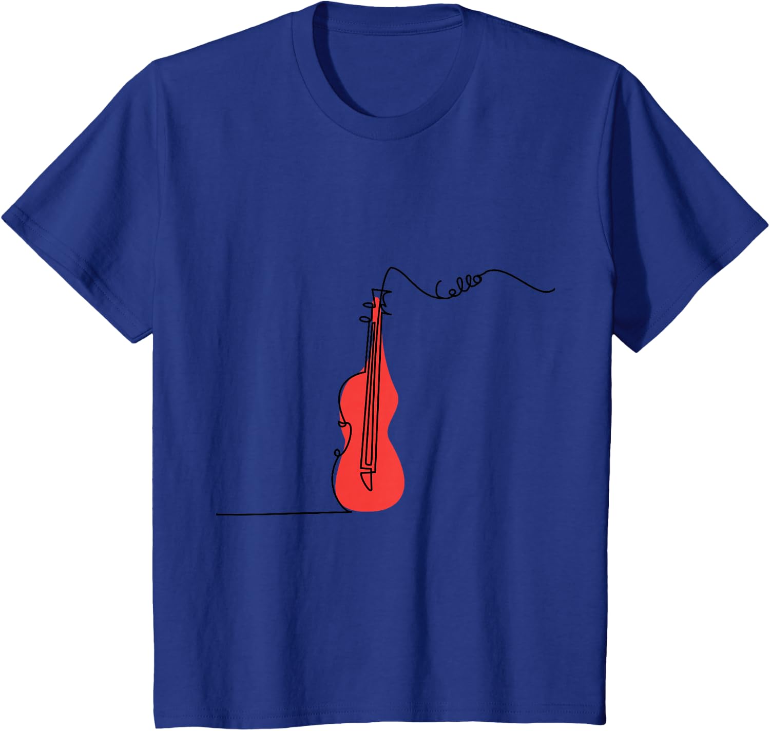 Cellist Music Orchestra Design One-Line Cello T-Shirt Small