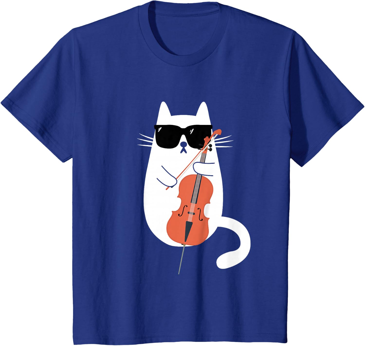 Funny Cat Wearing Sunglasses Playing Cello Cellist Musician T-Shirt