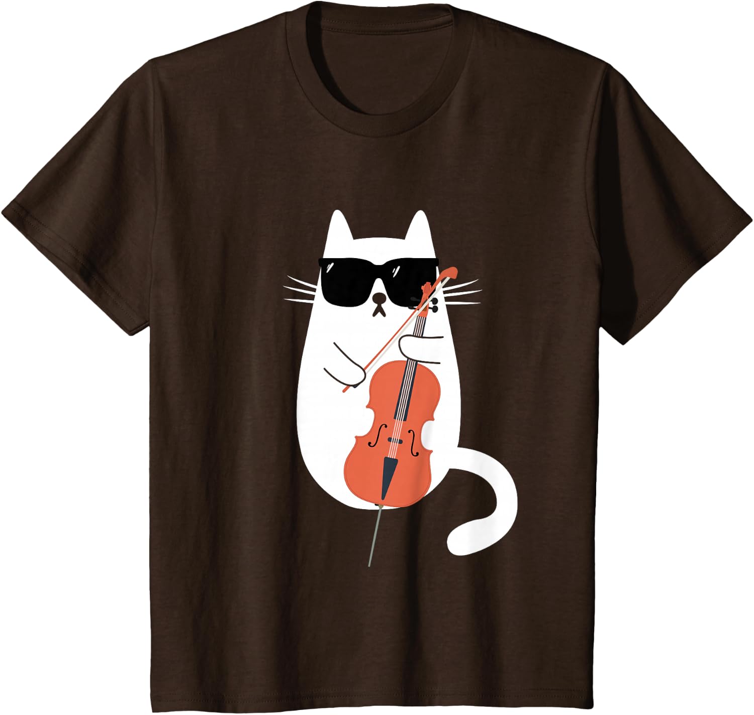 Funny Cat Wearing Sunglasses Playing Cello Cellist Musician T-Shirt