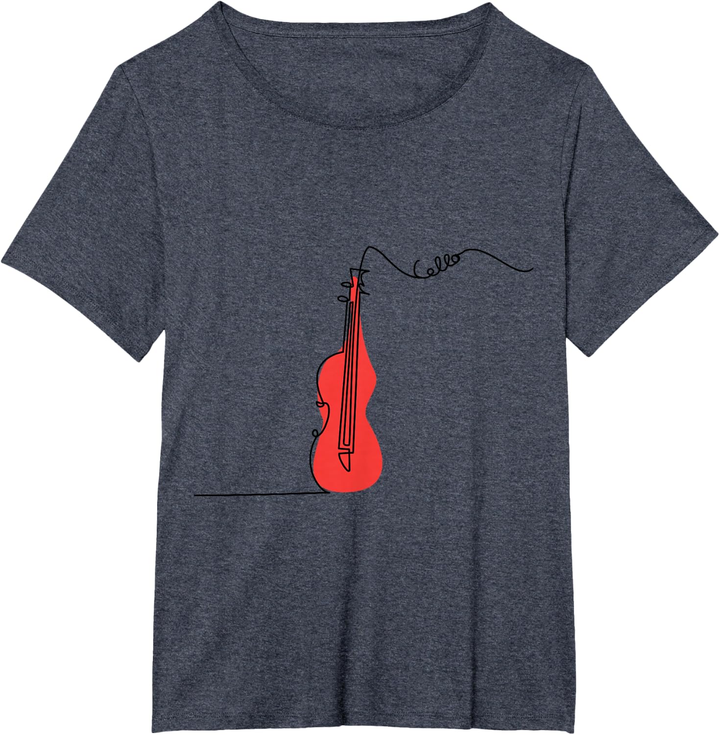 Cellist Music Orchestra Design One-Line Cello T-Shirt Small