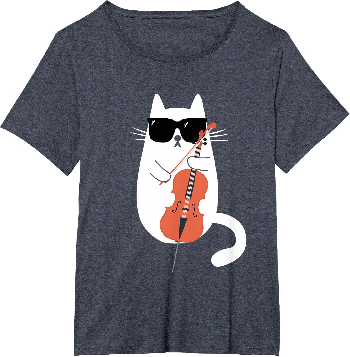Funny Cat Wearing Sunglasses Playing Cello Cellist Musician T-Shirt