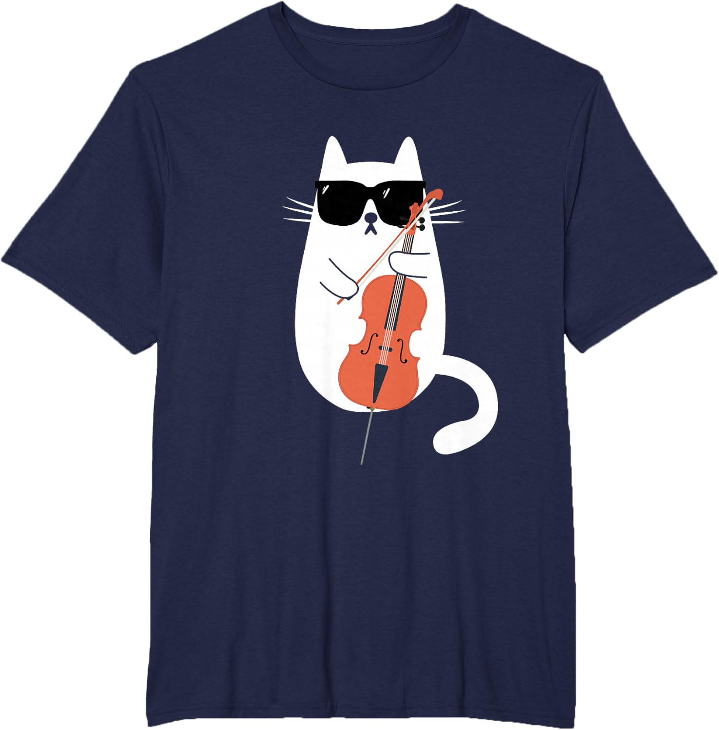Funny Cat Wearing Sunglasses Playing Cello Cellist Musician T-Shirt