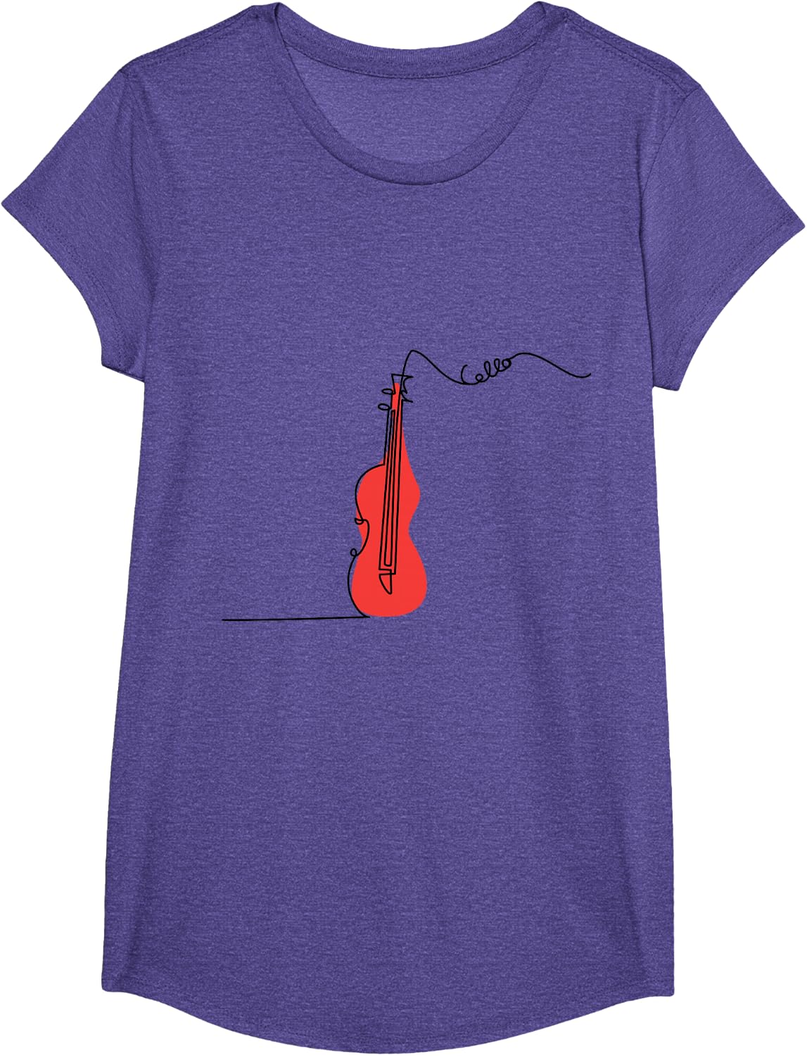 Cellist Music Orchestra Design One-Line Cello T-Shirt Small