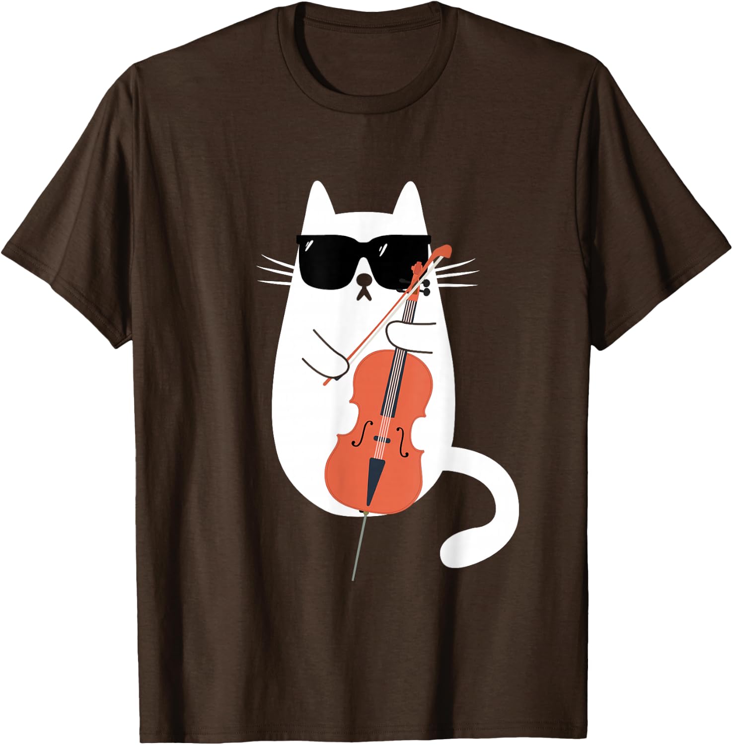 Funny Cat Wearing Sunglasses Playing Cello Cellist Musician T-Shirt