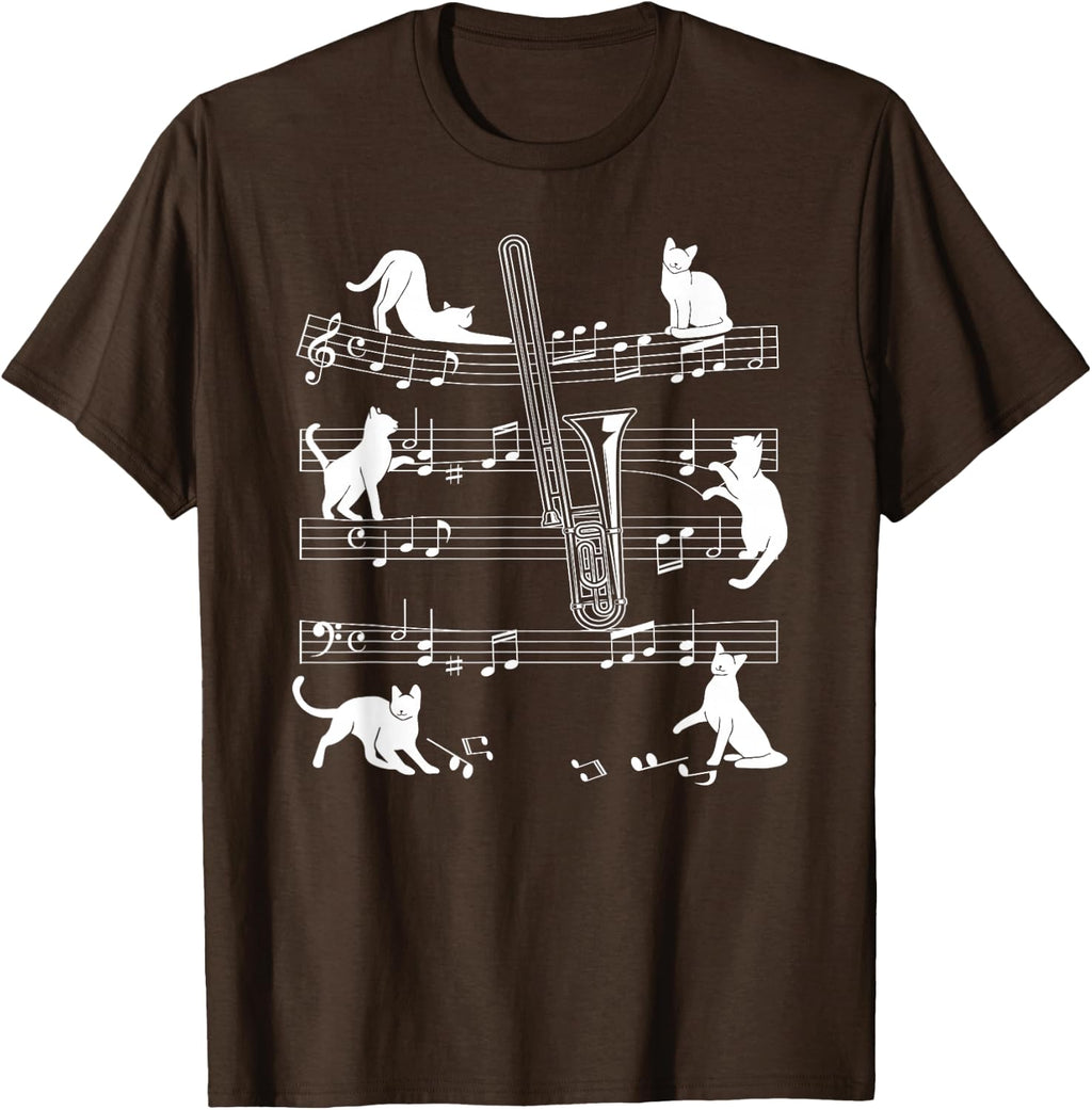 Trombonist Cats for Cat Loving Trombone Players T-Shirt