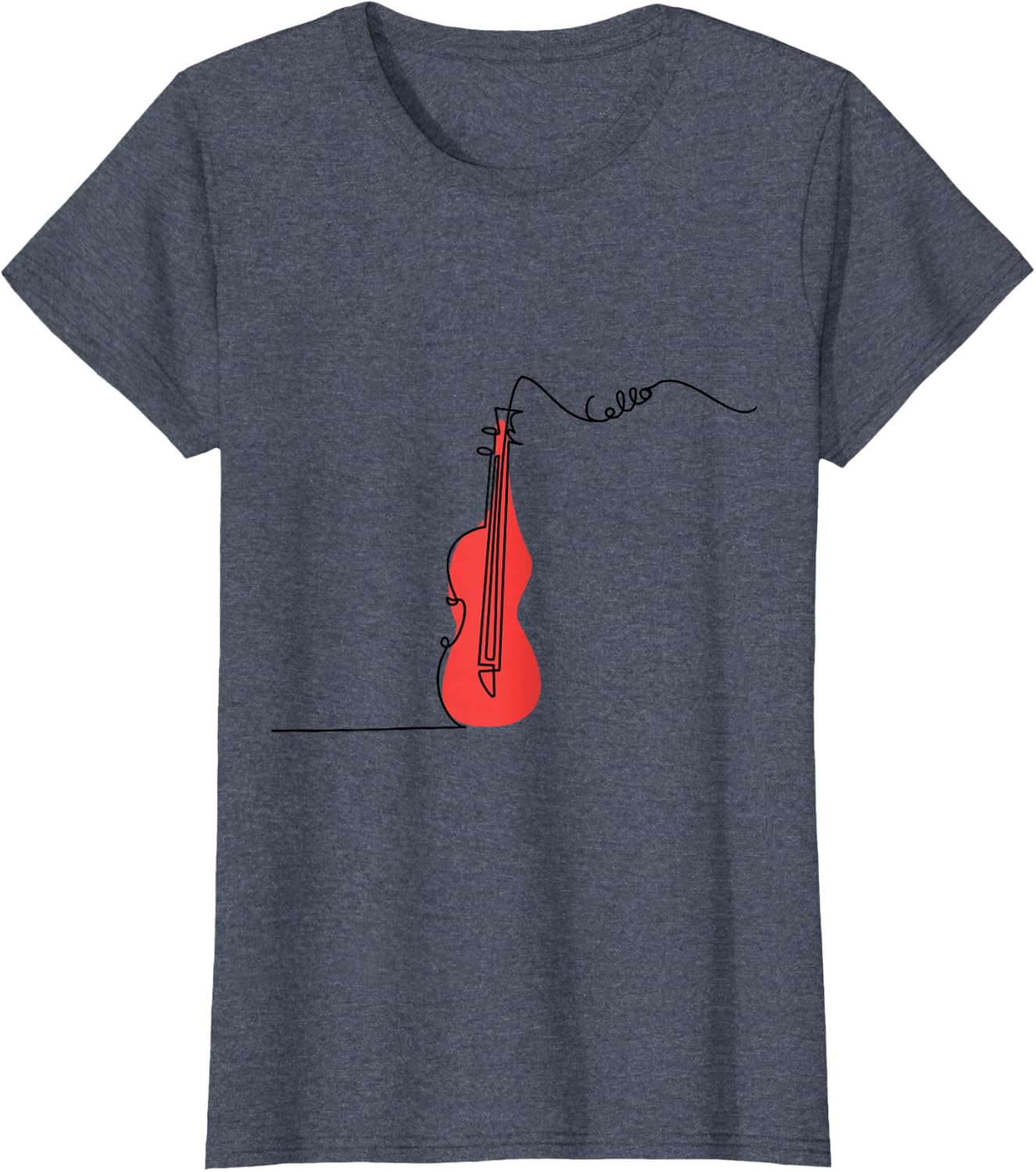 Cellist Music Orchestra Design One-Line Cello T-Shirt Small