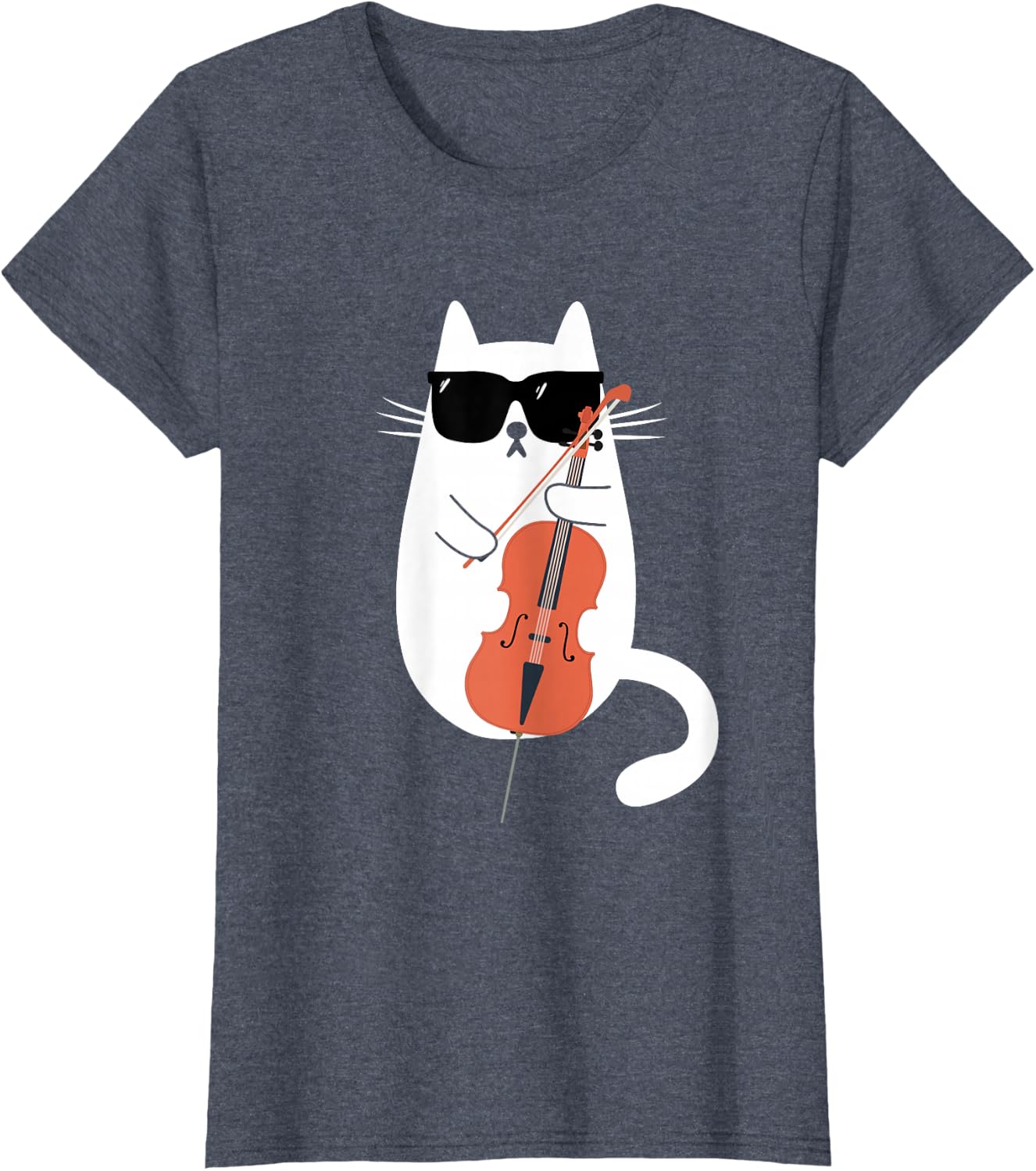 Funny Cat Wearing Sunglasses Playing Cello Cellist Musician T-Shirt