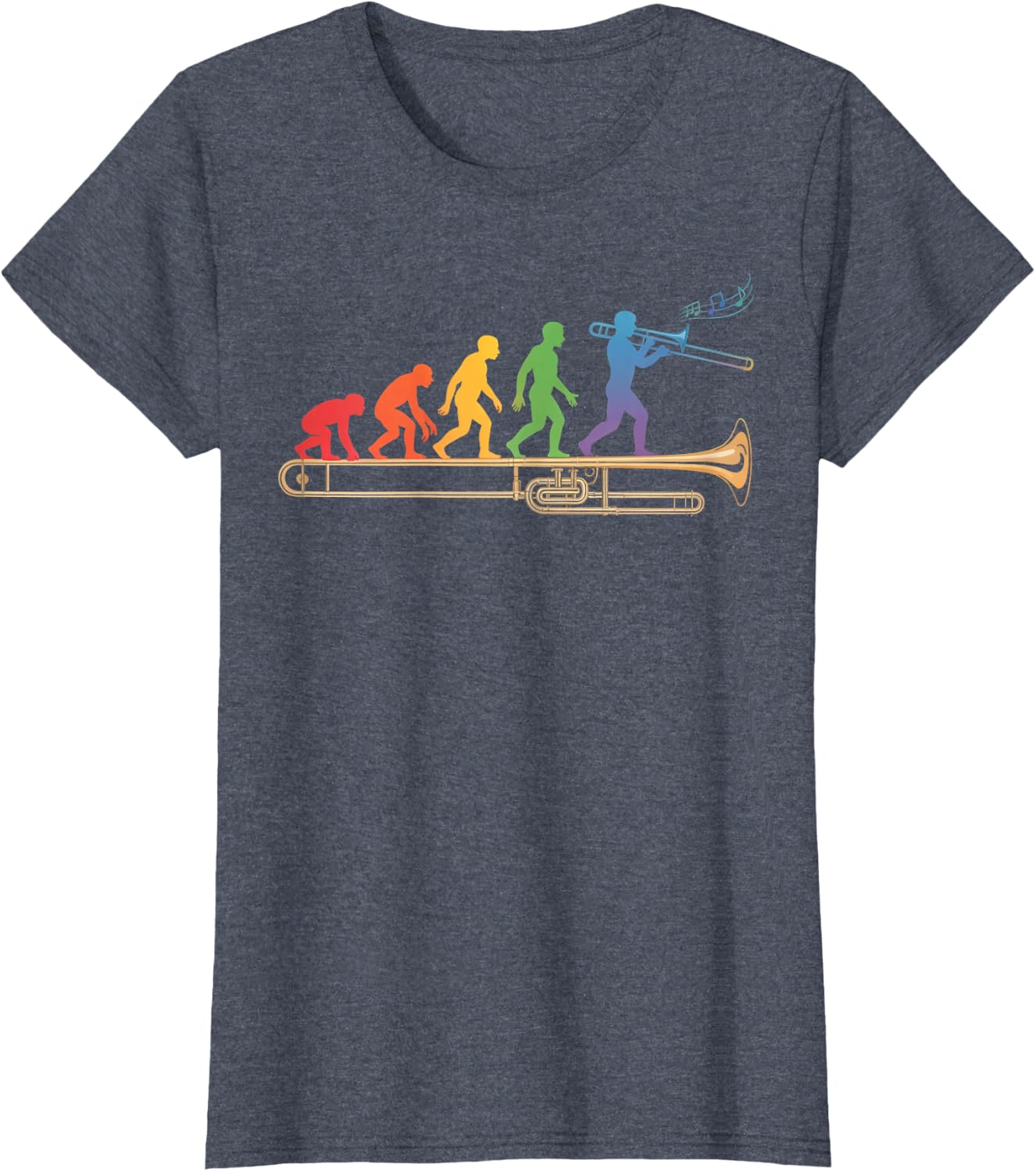 Trombone Human Evolution Marching Band Jazz Music Trombone T-Shirt