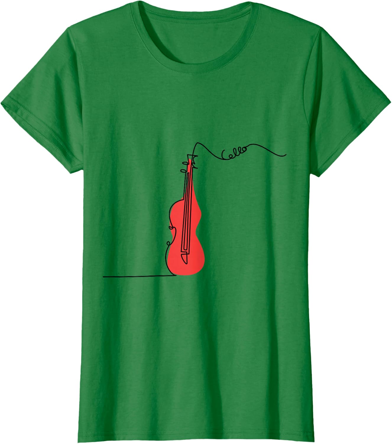 Cellist Music Orchestra Design One-Line Cello T-Shirt Small