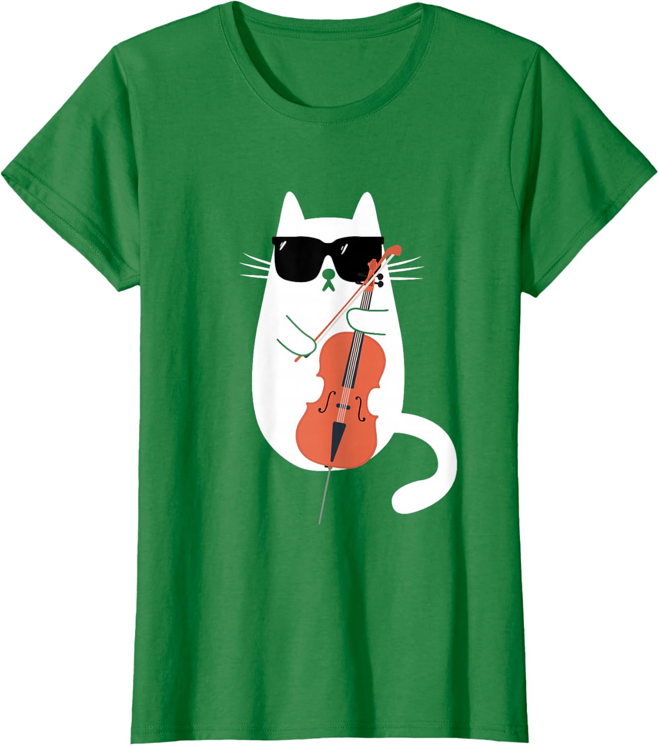 Funny Cat Wearing Sunglasses Playing Cello Cellist Musician T-Shirt