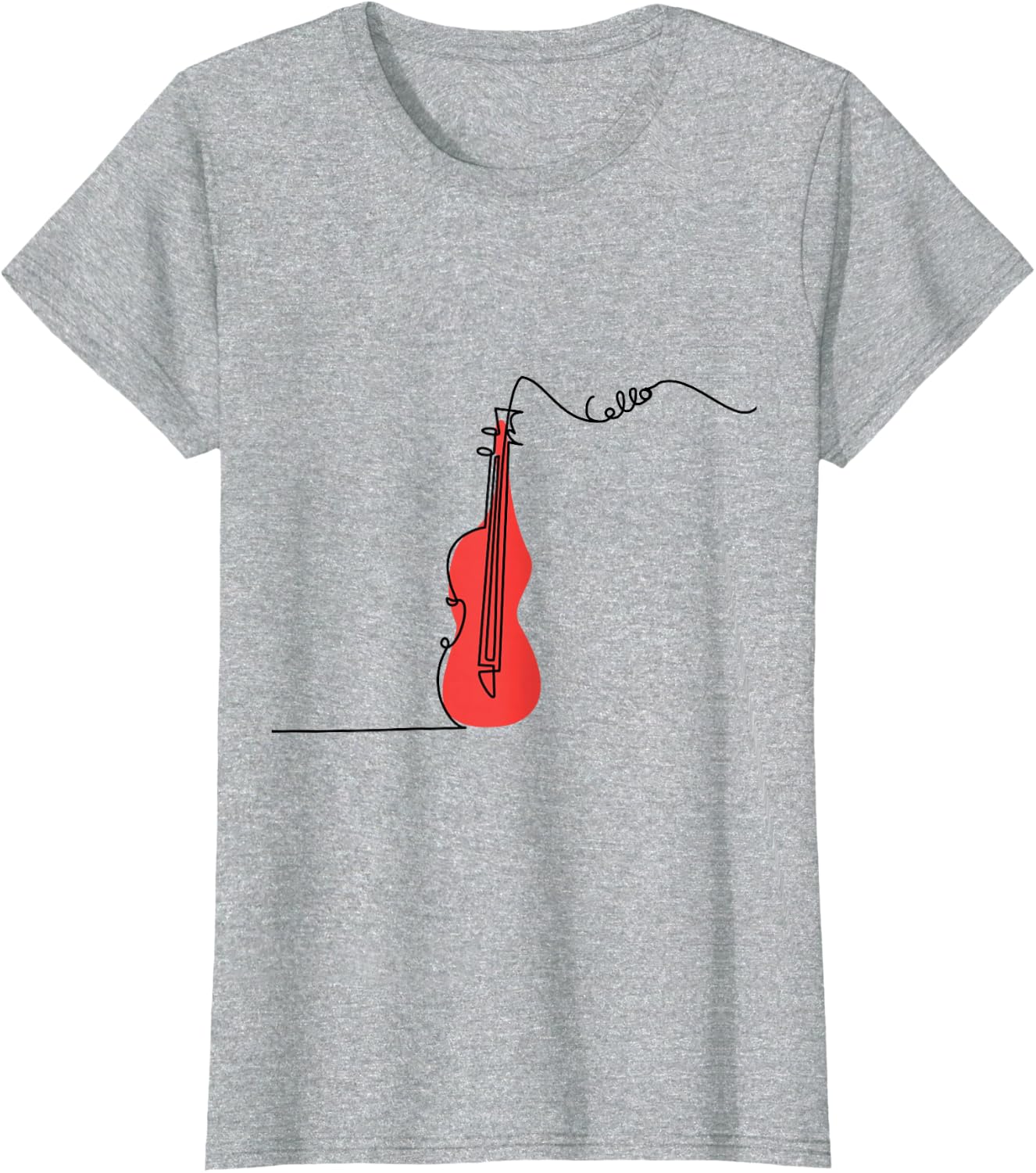 Cellist Music Orchestra Design One-Line Cello T-Shirt Small