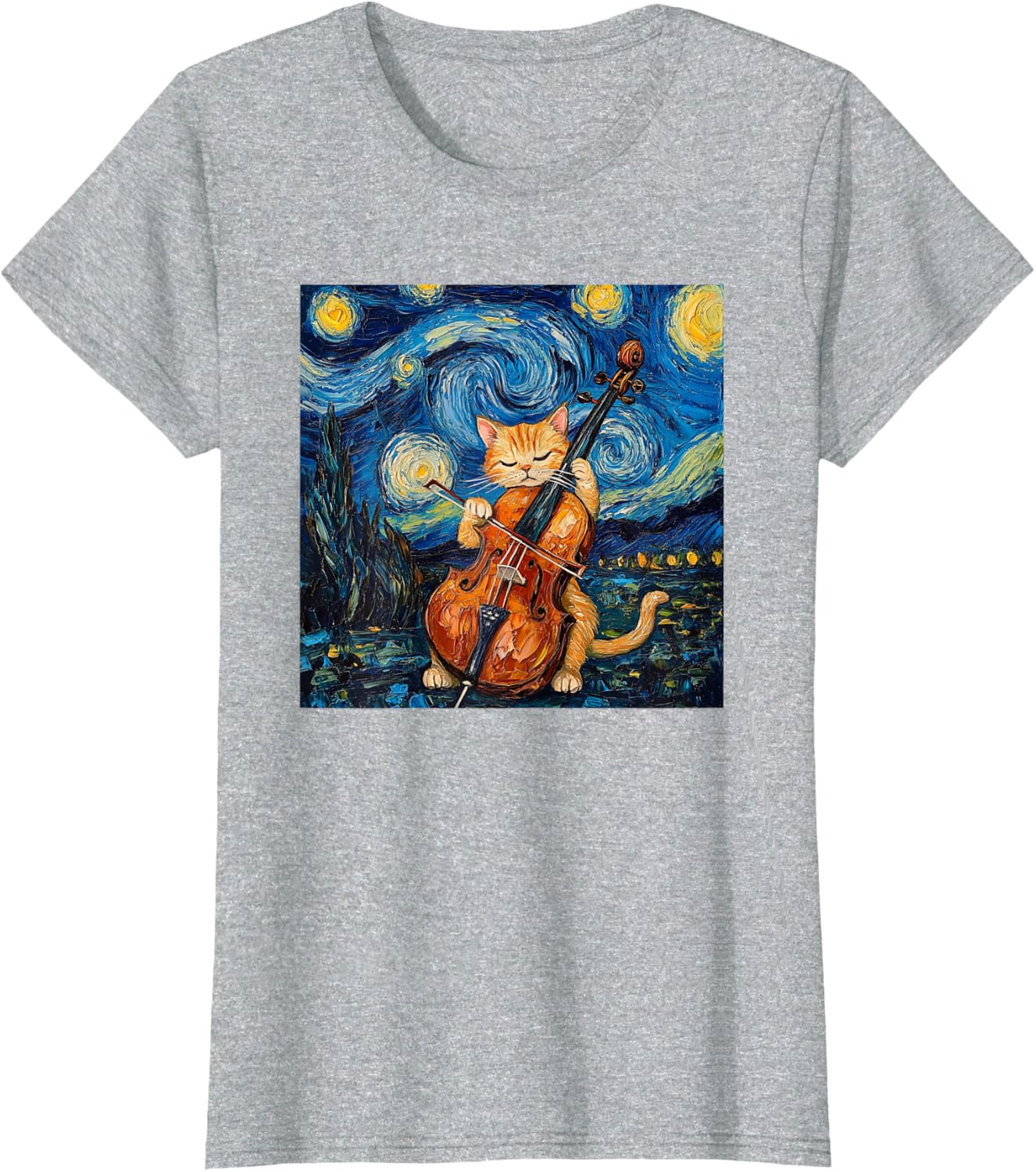 Funny Cello Player Cat Shirt Men Womens Kids T-Shirt