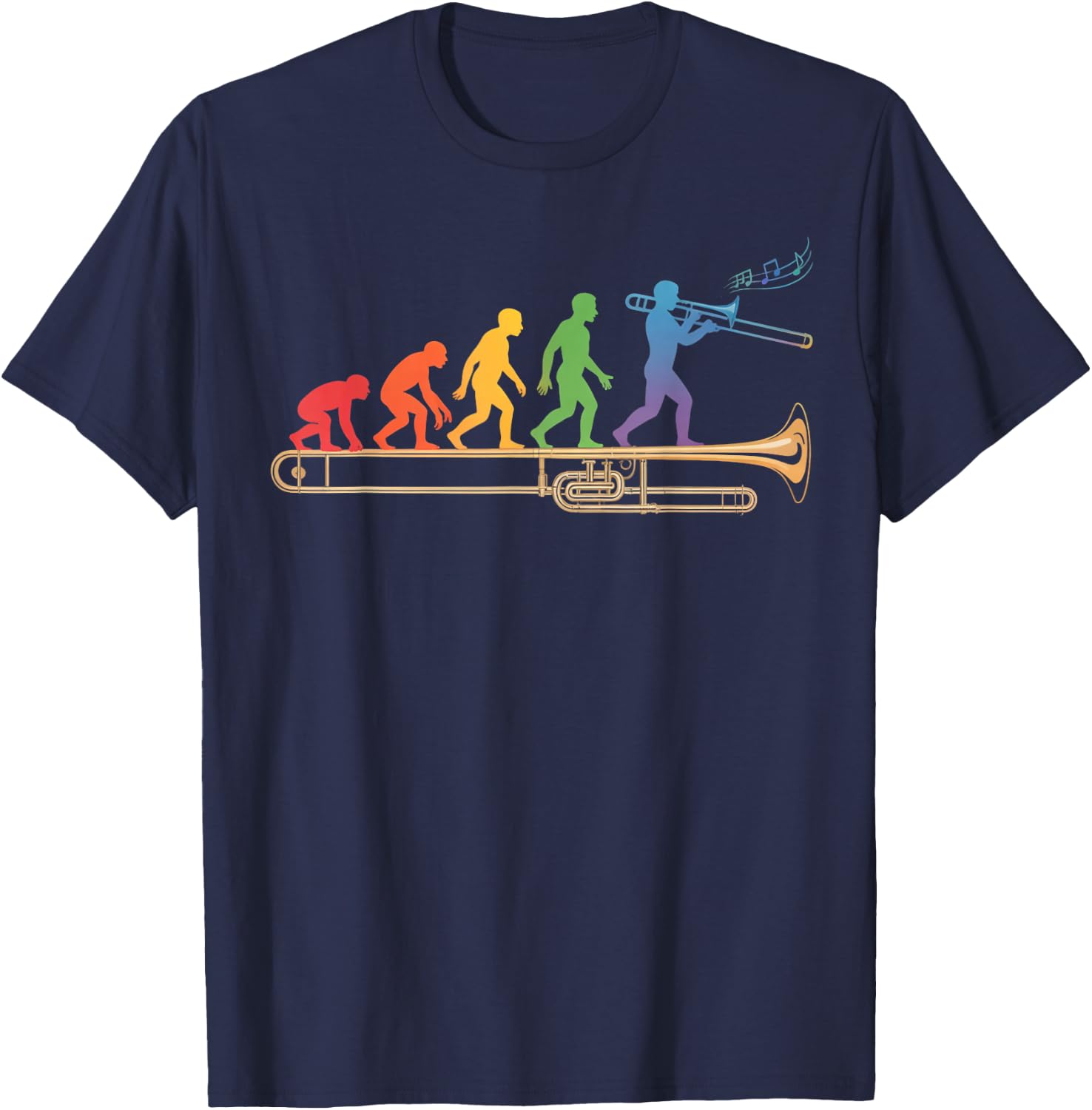 Trombone Human Evolution Marching Band Jazz Music Trombone T-Shirt