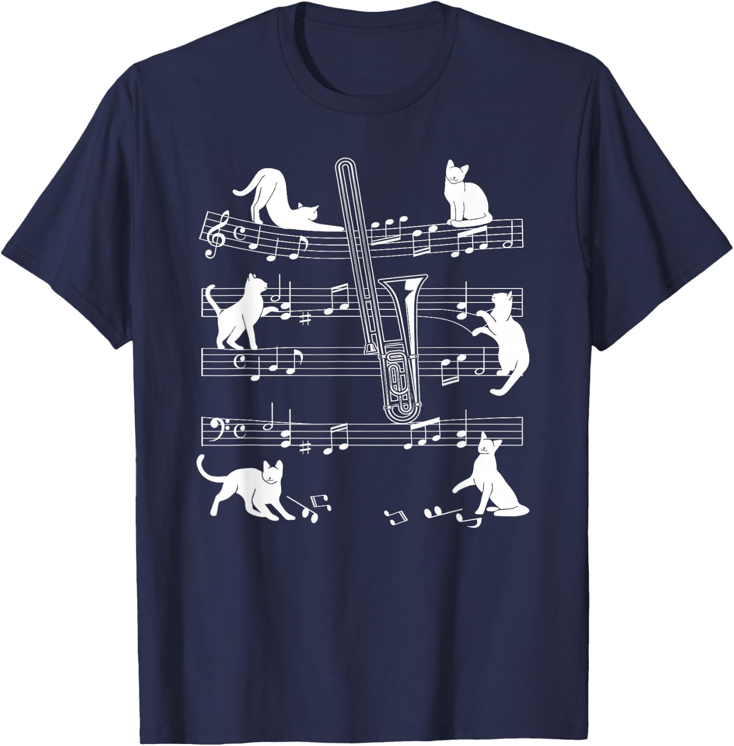 Trombonist Cats for Cat Loving Trombone Players T-Shirt