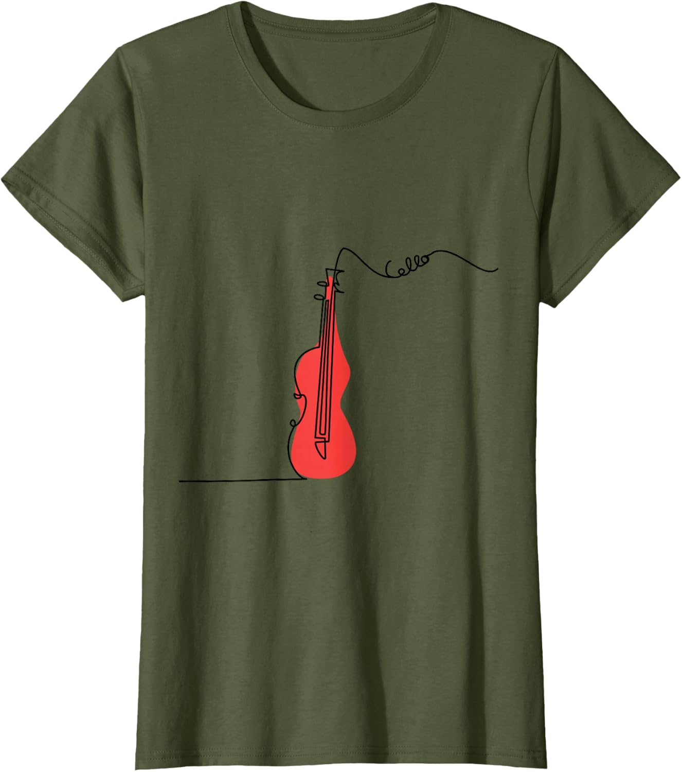 Cellist Music Orchestra Design One-Line Cello T-Shirt Small