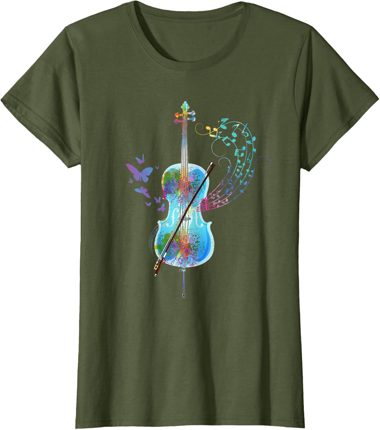 Classical Musical Instrument Colorful Cello T-Shirt