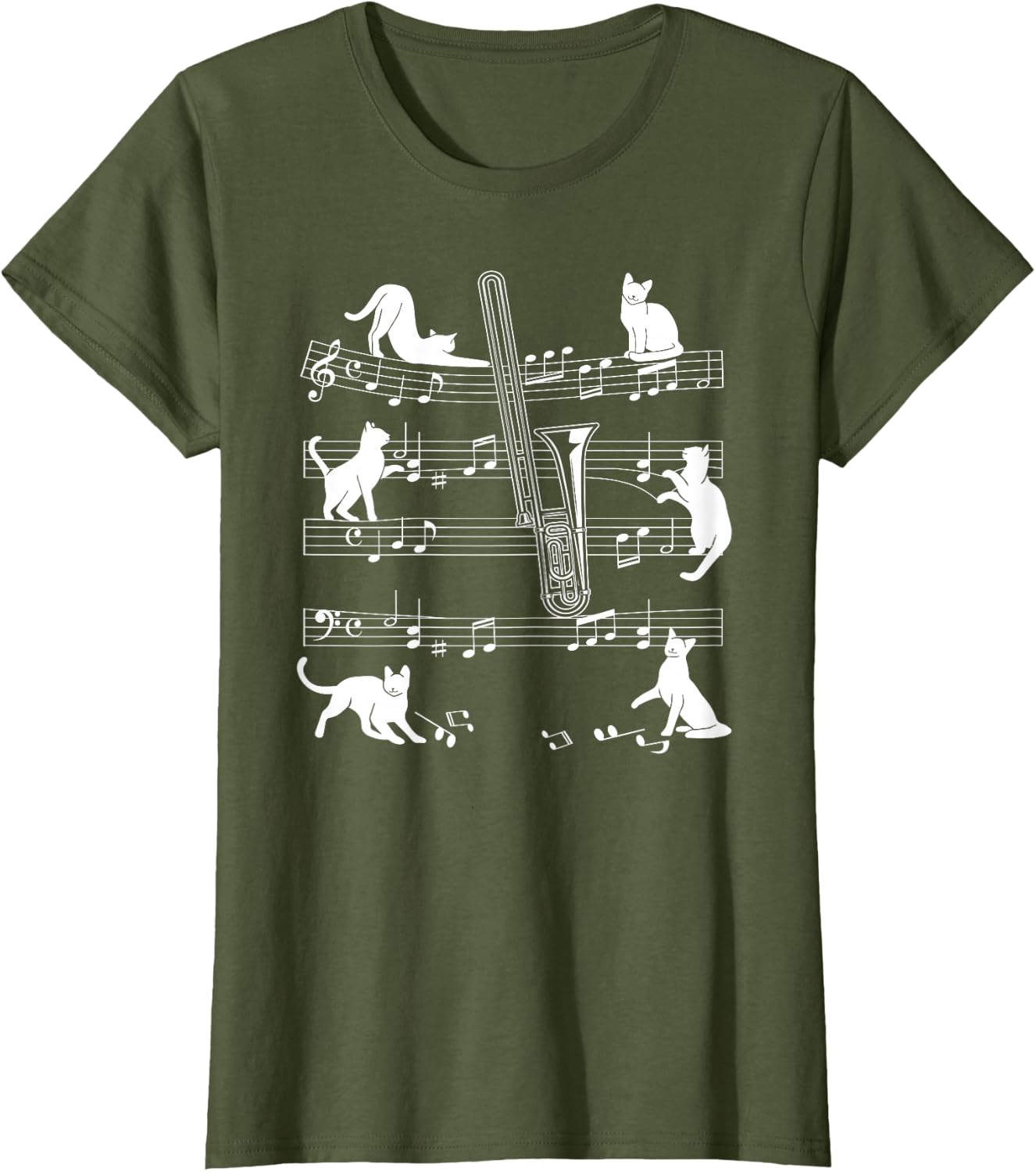 Trombonist Cats for Cat Loving Trombone Players T-Shirt