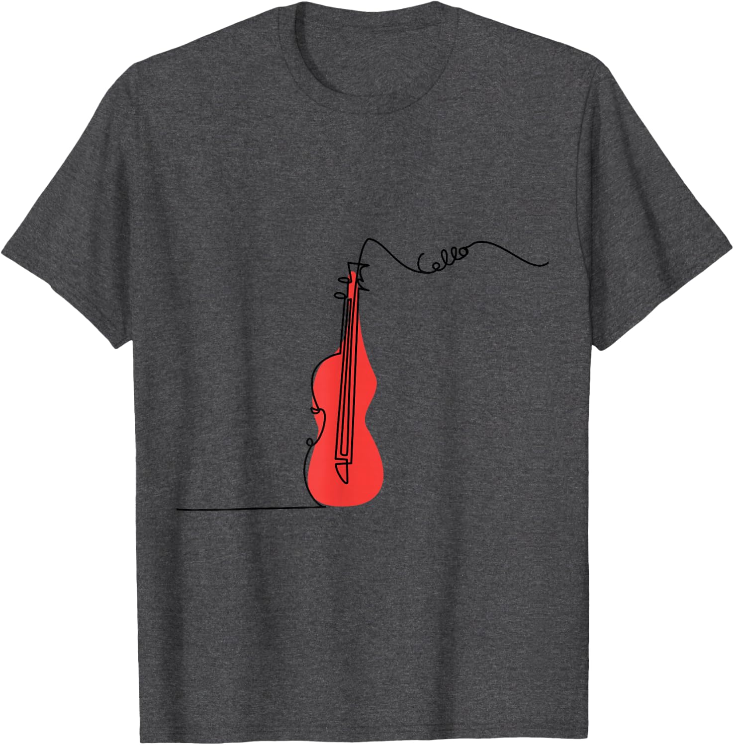 Cellist Music Orchestra Design One-Line Cello T-Shirt Small