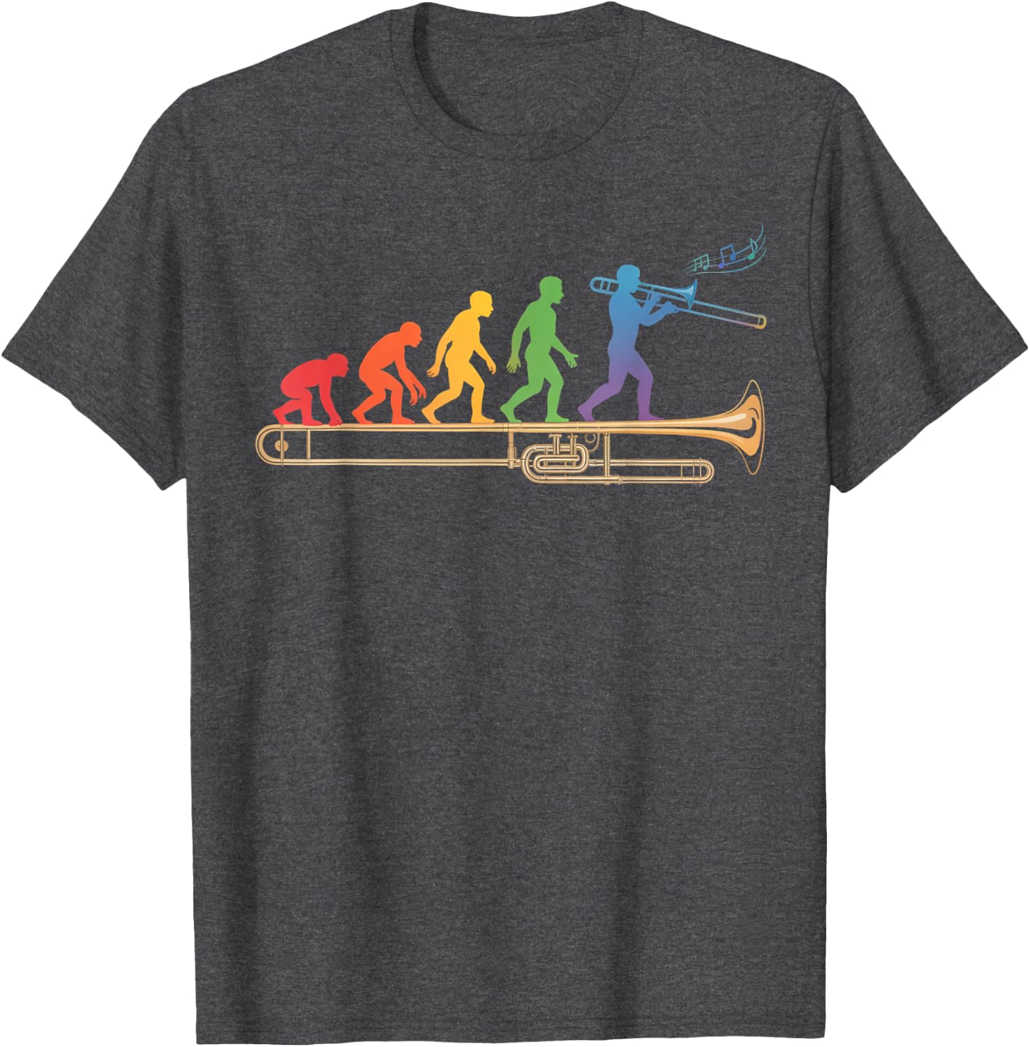 Trombone Human Evolution Marching Band Jazz Music Trombone T-Shirt