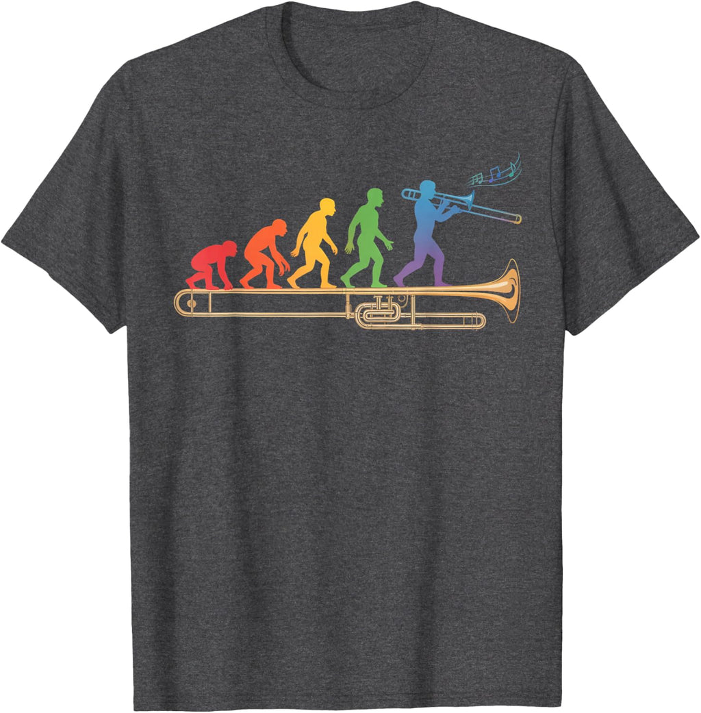 Trombone Human Evolution Marching Band Jazz Music Trombone T-Shirt