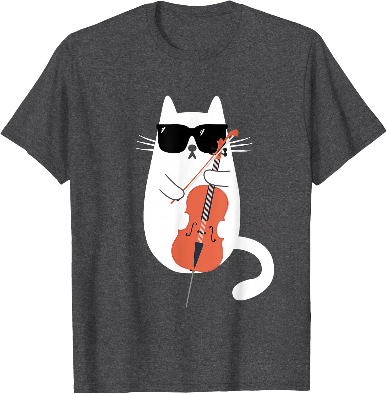 Funny Cat Wearing Sunglasses Playing Cello Cellist Musician T-Shirt
