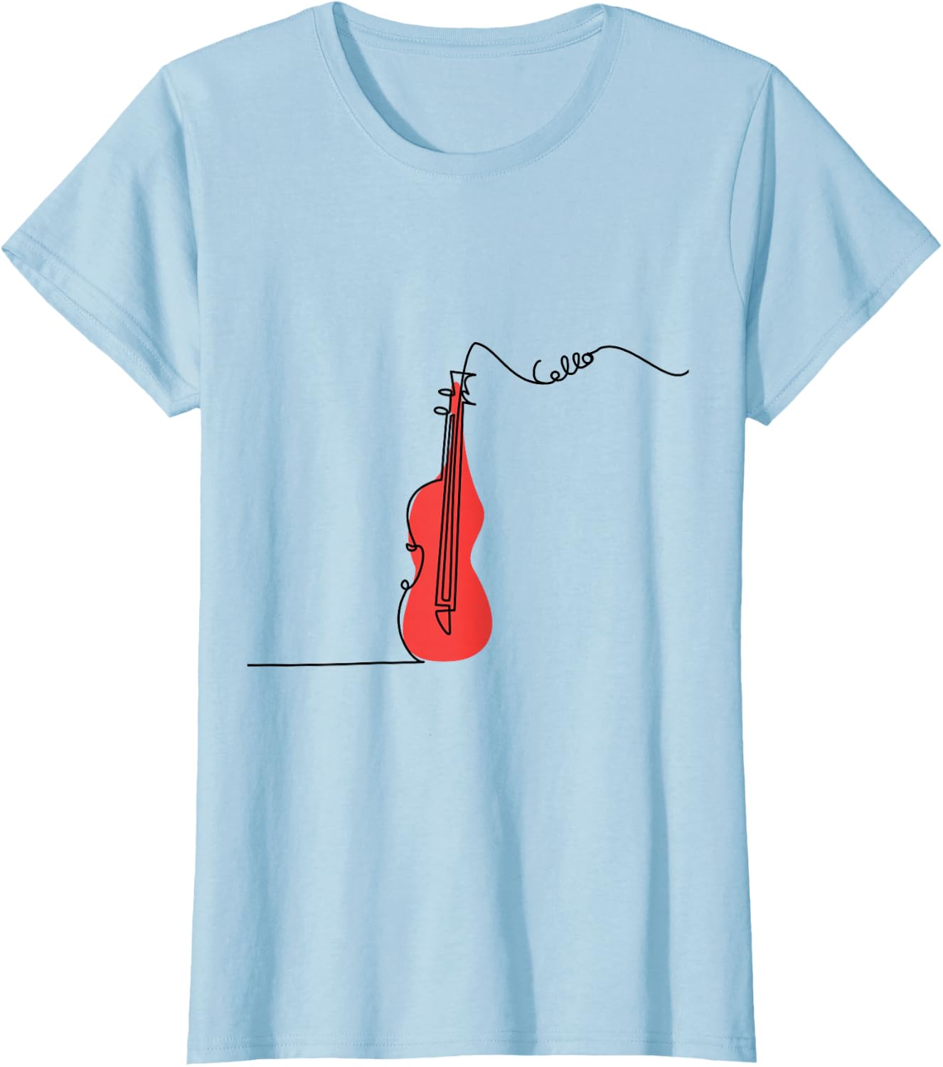 Cellist Music Orchestra Design One-Line Cello T-Shirt Small