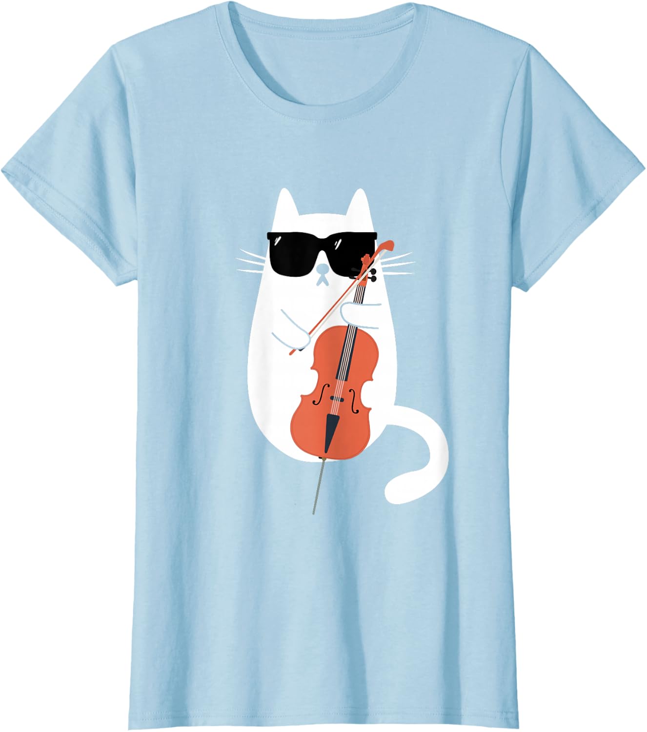 Funny Cat Wearing Sunglasses Playing Cello Cellist Musician T-Shirt