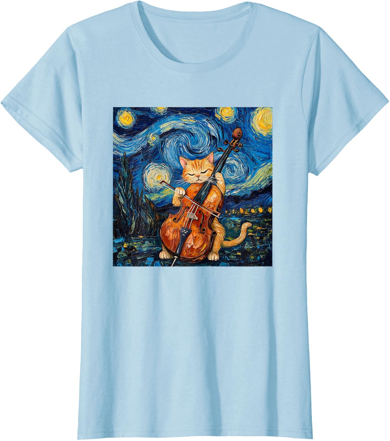 Funny Cello Player Cat Shirt Men Womens Kids T-Shirt