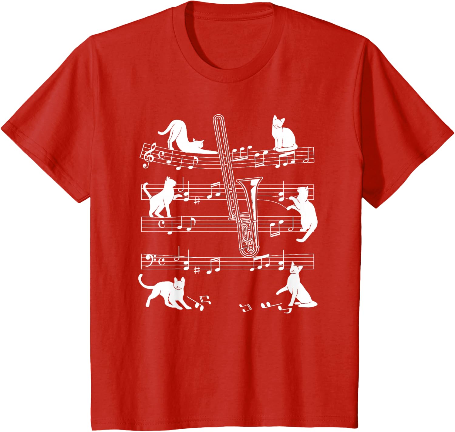 Trombonist Cats for Cat Loving Trombone Players T-Shirt