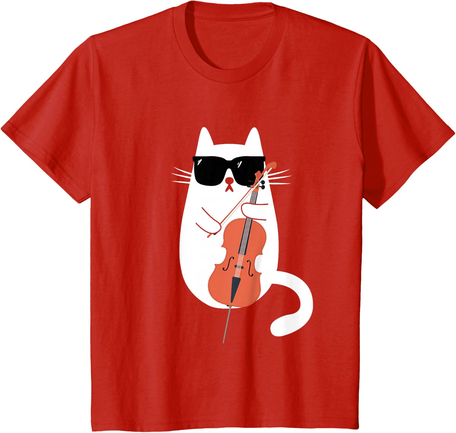 Funny Cat Wearing Sunglasses Playing Cello Cellist Musician T-Shirt