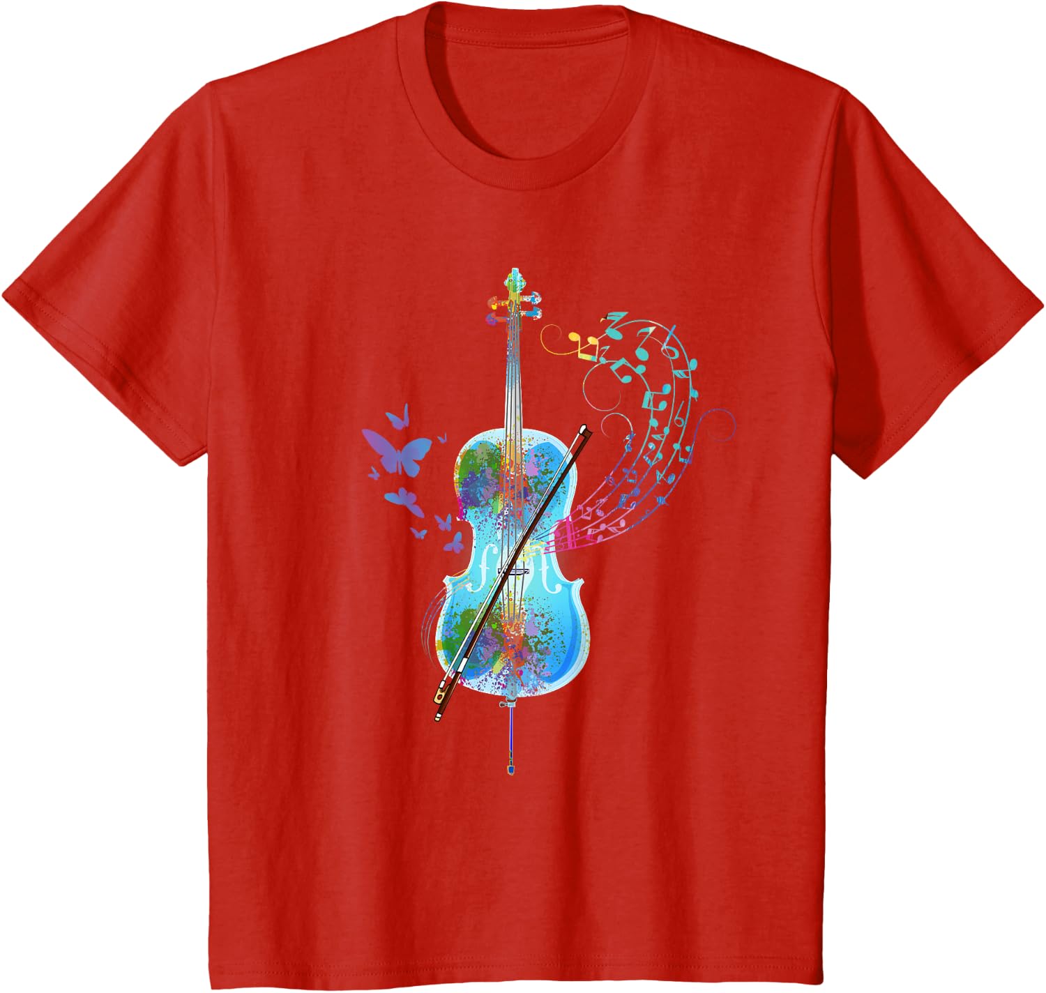 Classical Musical Instrument Colorful Cello T-Shirt