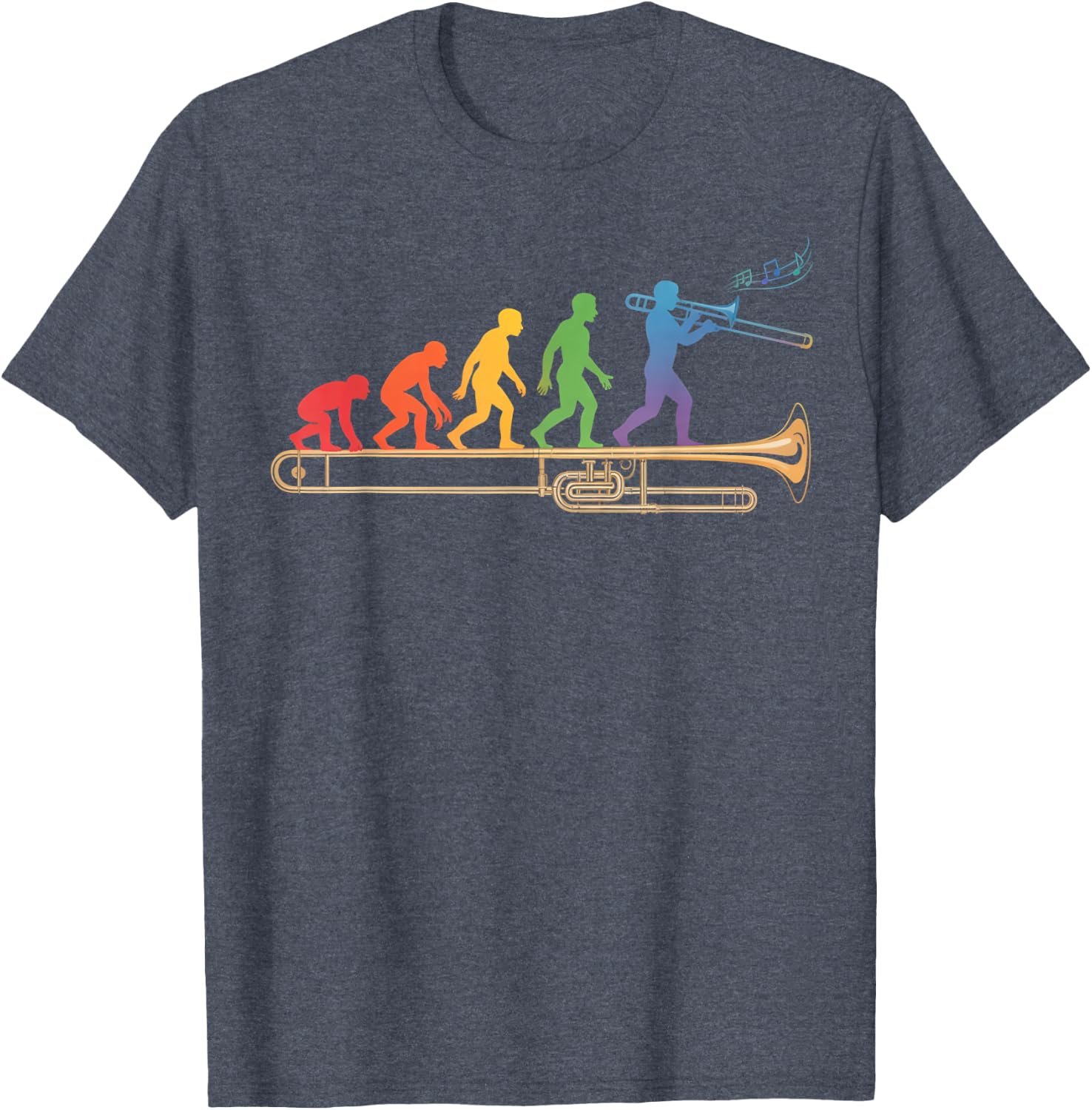 Trombone Human Evolution Marching Band Jazz Music Trombone T-Shirt