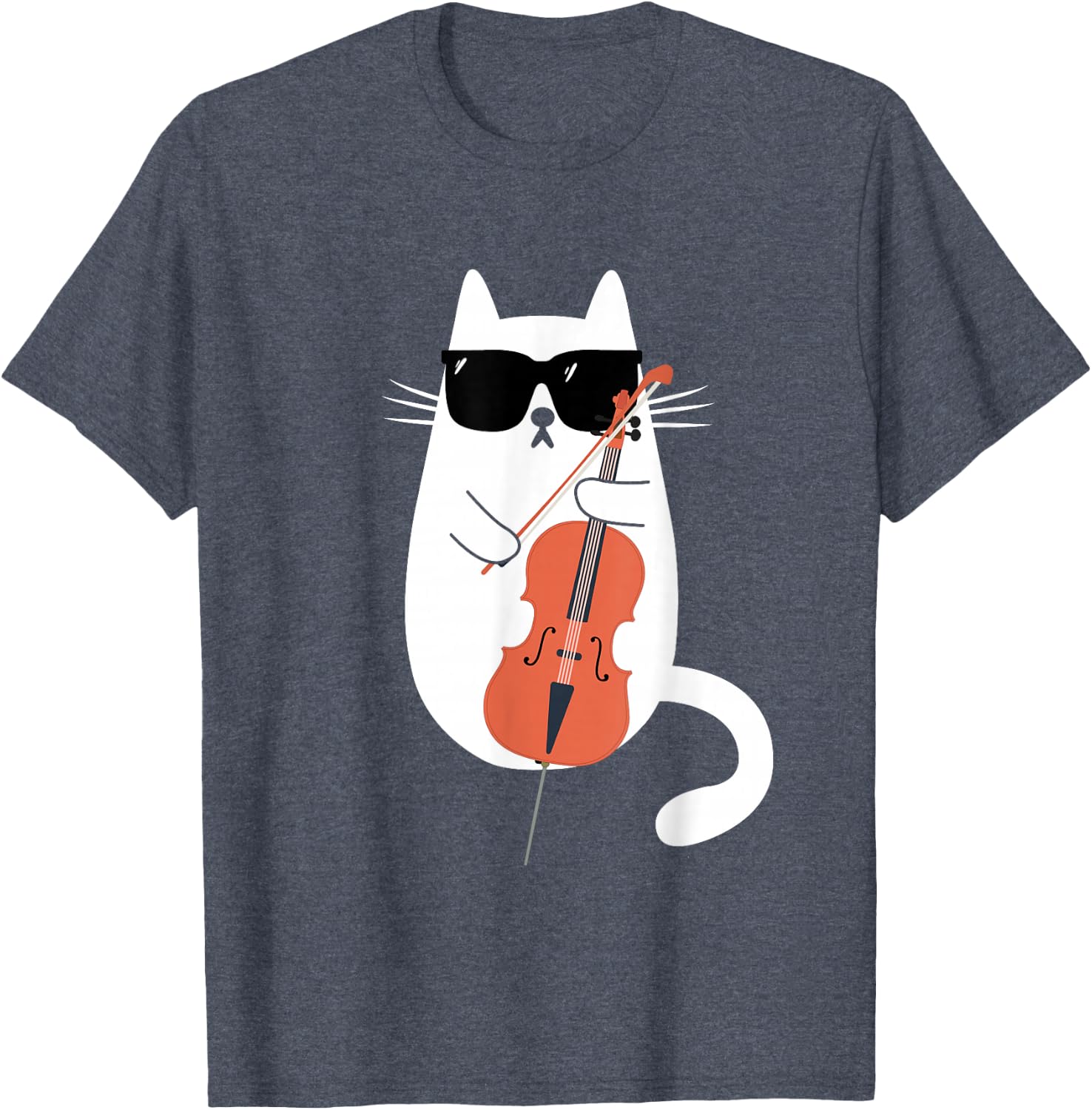 Funny Cat Wearing Sunglasses Playing Cello Cellist Musician T-Shirt