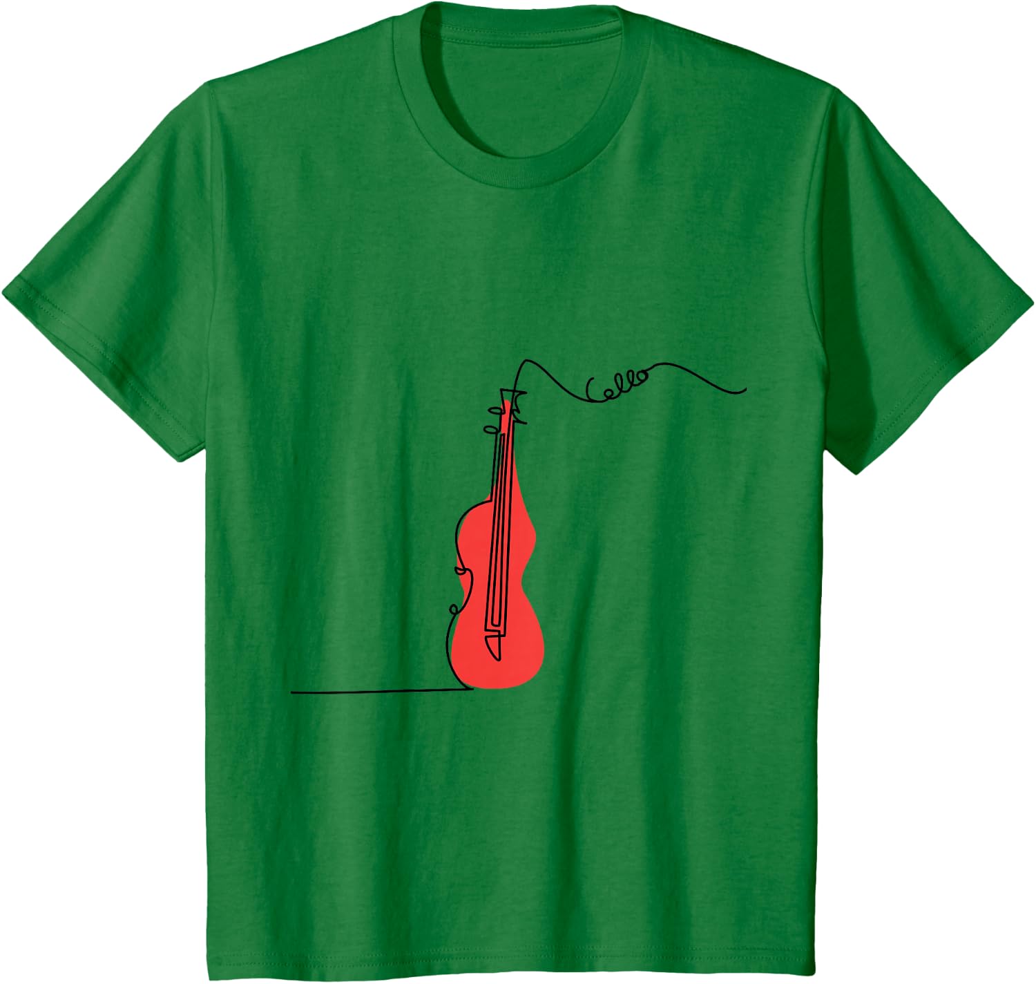 Cellist Music Orchestra Design One-Line Cello T-Shirt Small