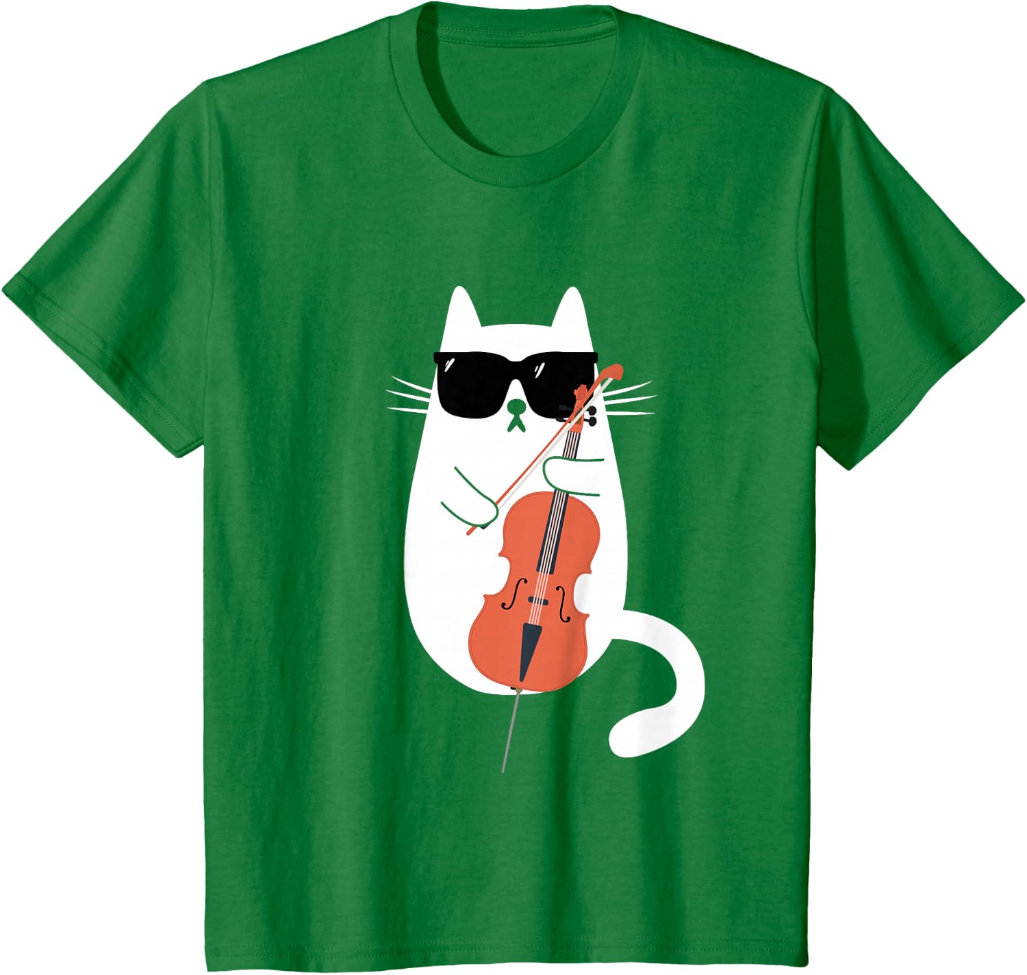 Funny Cat Wearing Sunglasses Playing Cello Cellist Musician T-Shirt