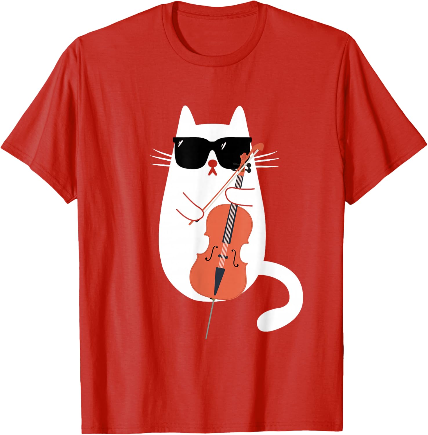 Funny Cat Wearing Sunglasses Playing Cello Cellist Musician T-Shirt
