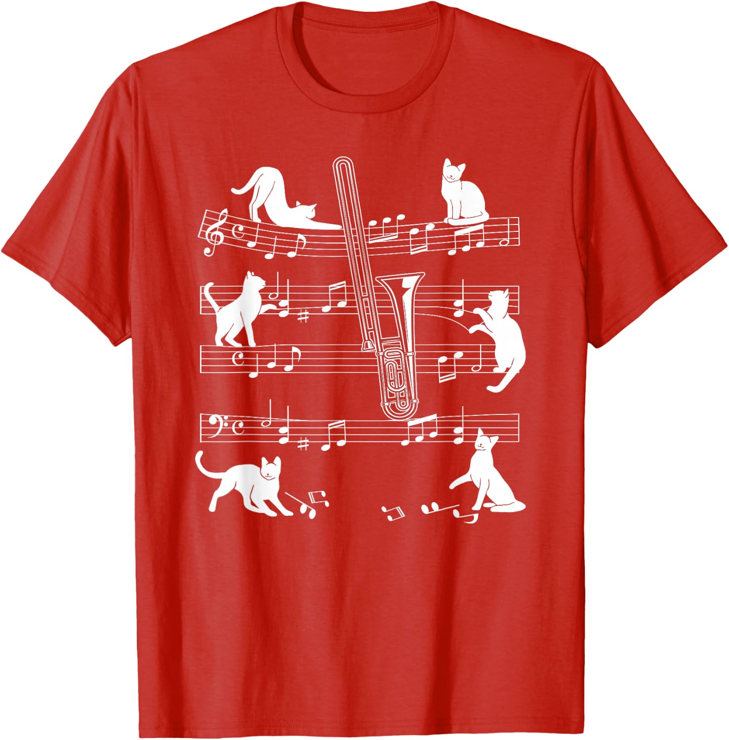 Trombonist Cats for Cat Loving Trombone Players T-Shirt