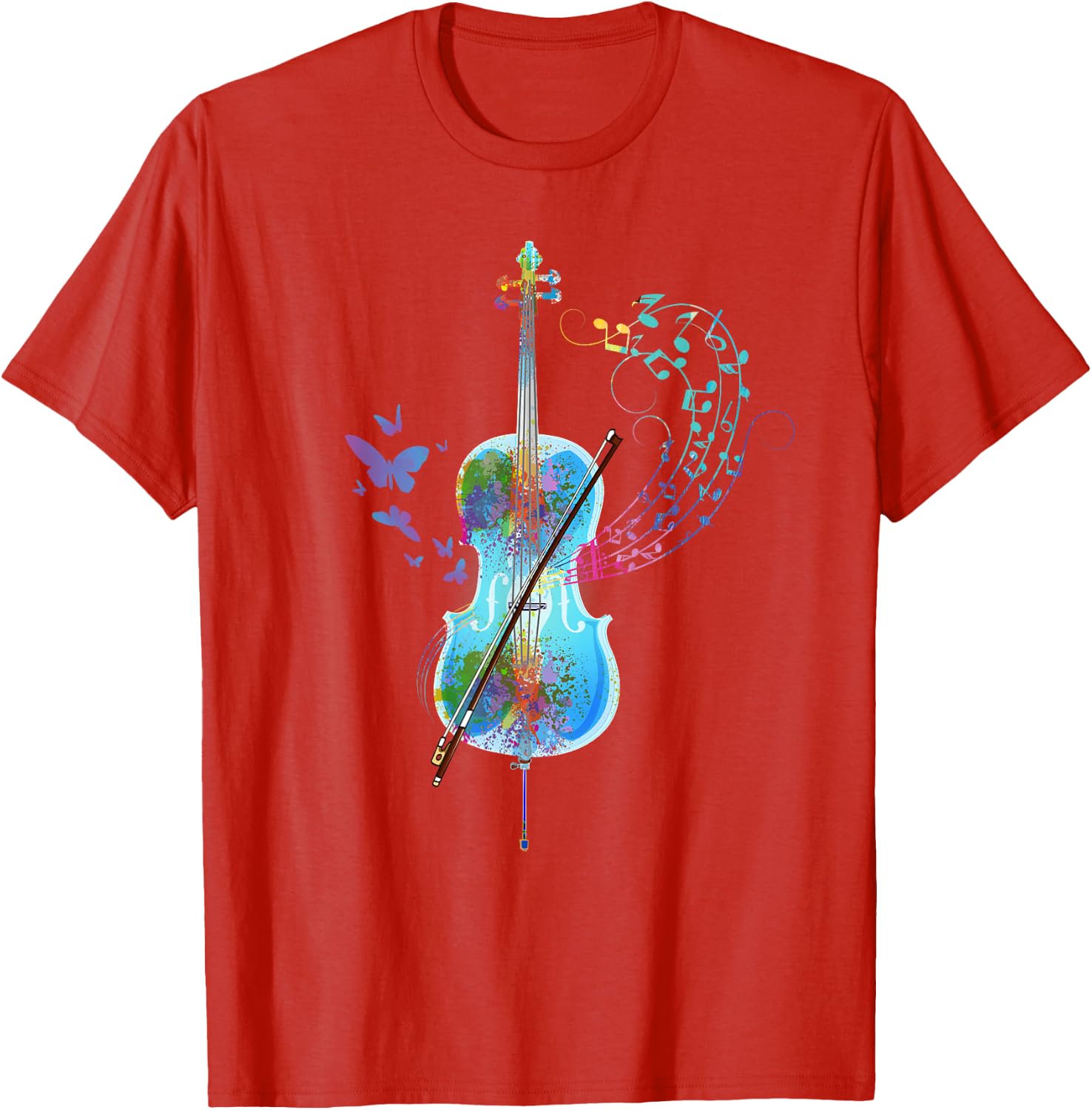 Classical Musical Instrument Colorful Cello T-Shirt