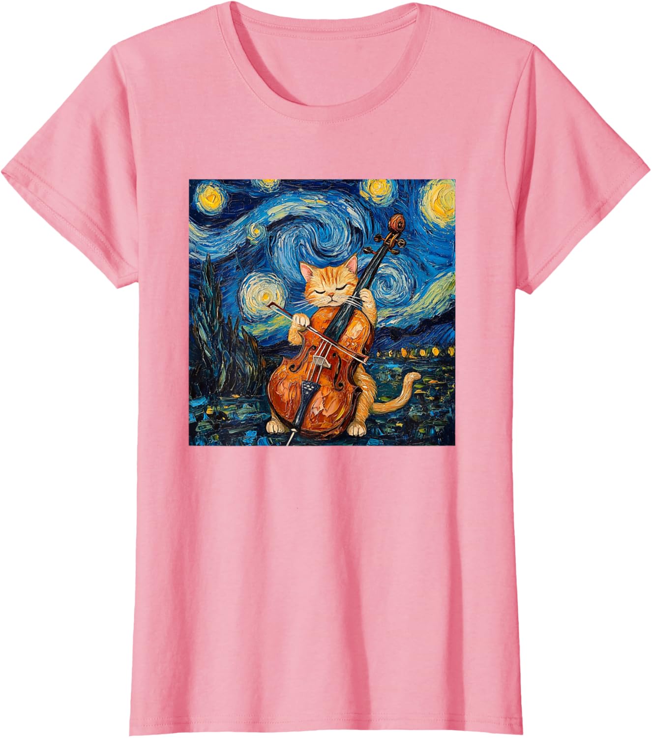 Funny Cello Player Cat Shirt Men Womens Kids T-Shirt